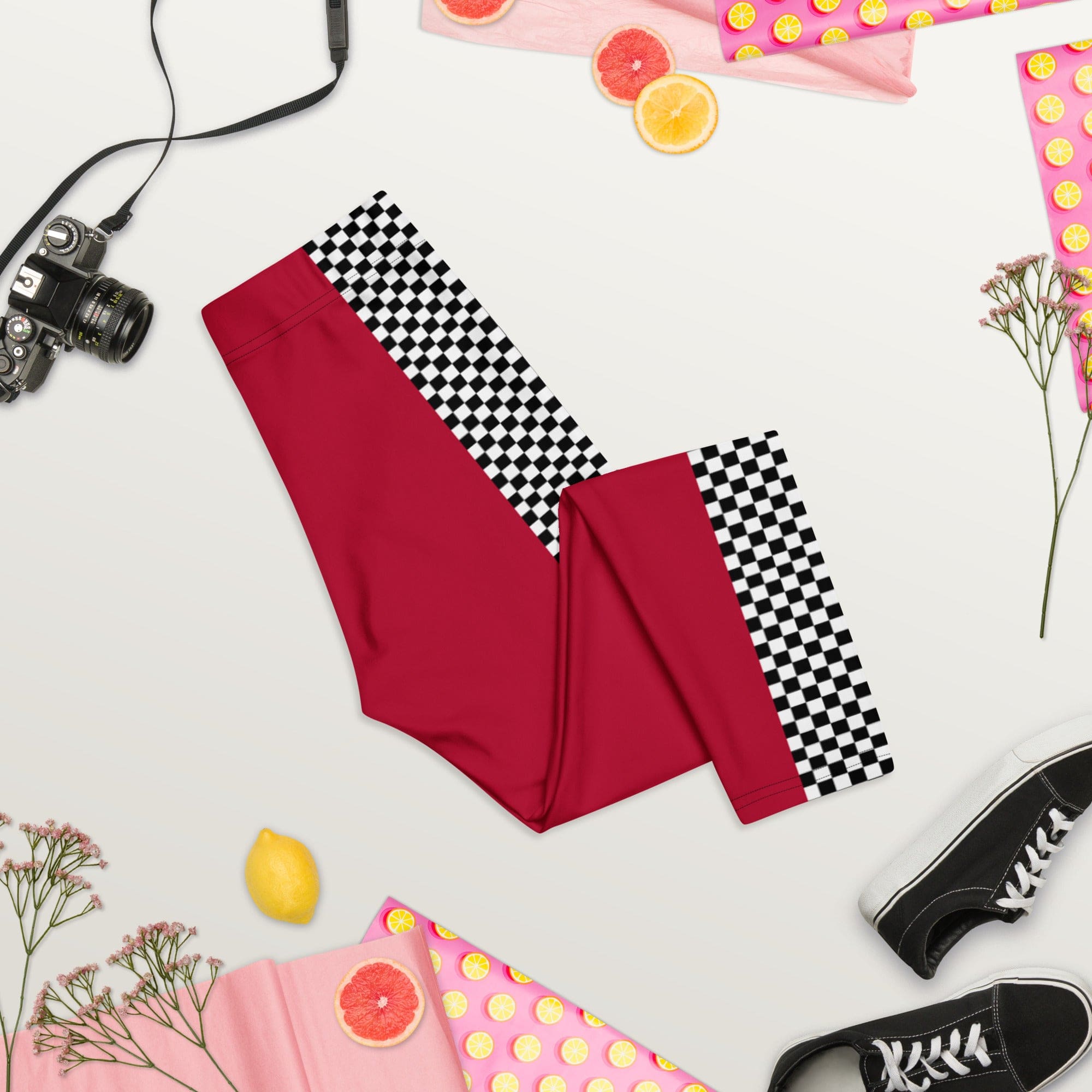 Auto Racing Checkered Capris