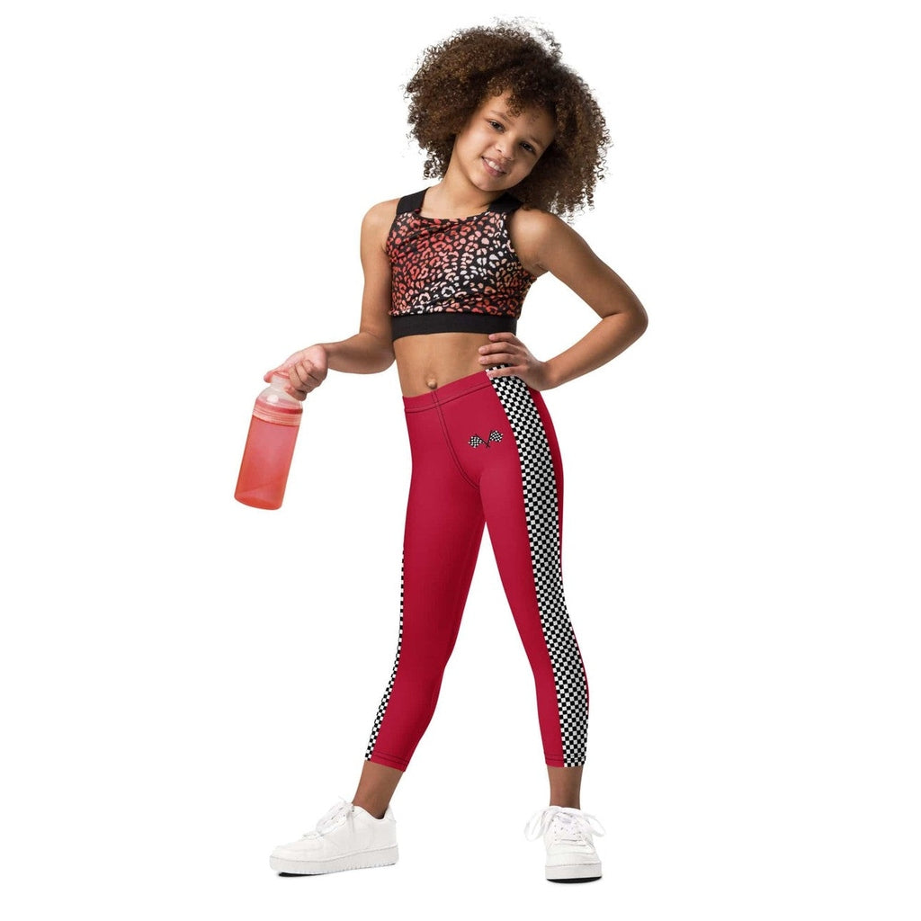 Auto Racing Checkered Kid's Leggings