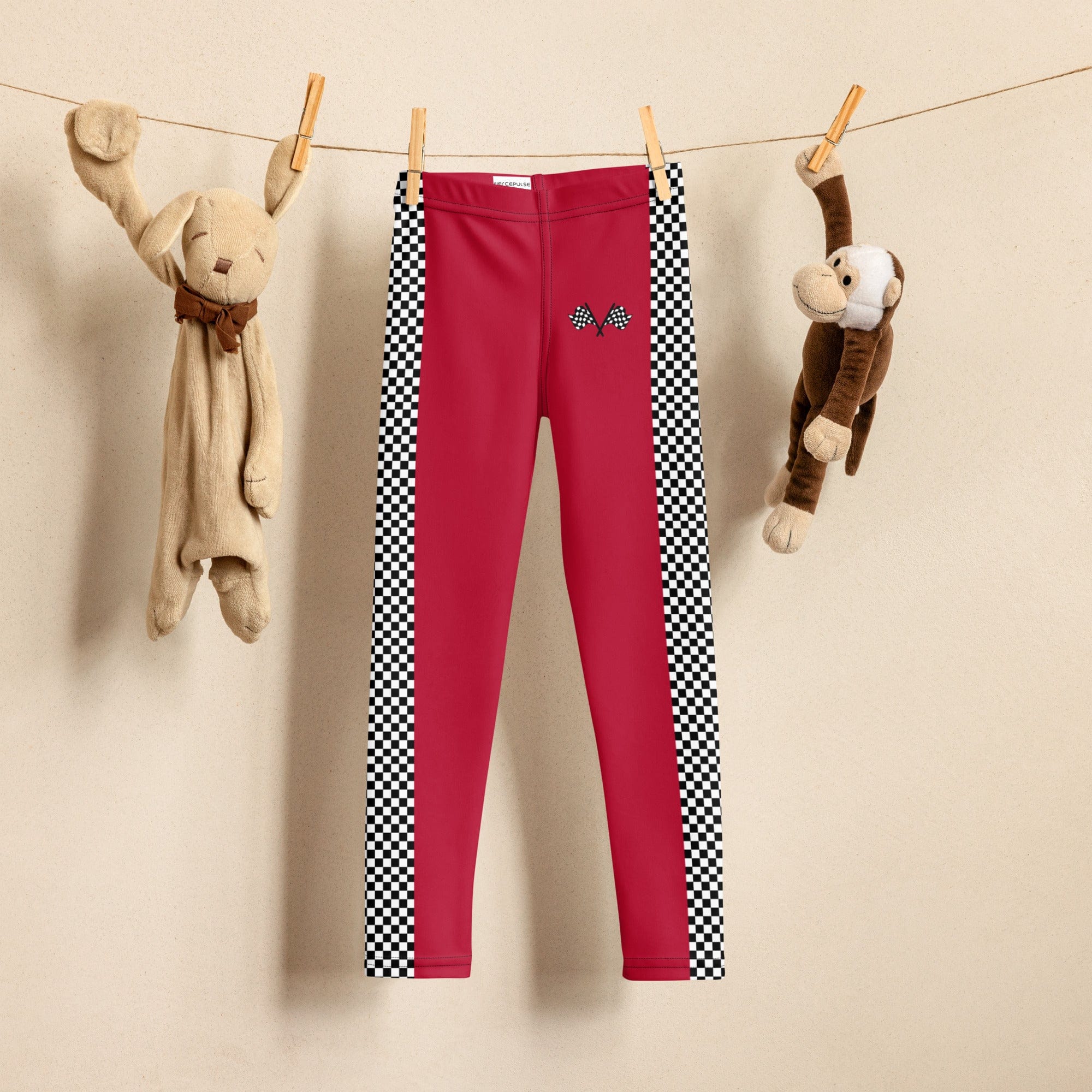 Auto Racing Checkered Kid's Leggings