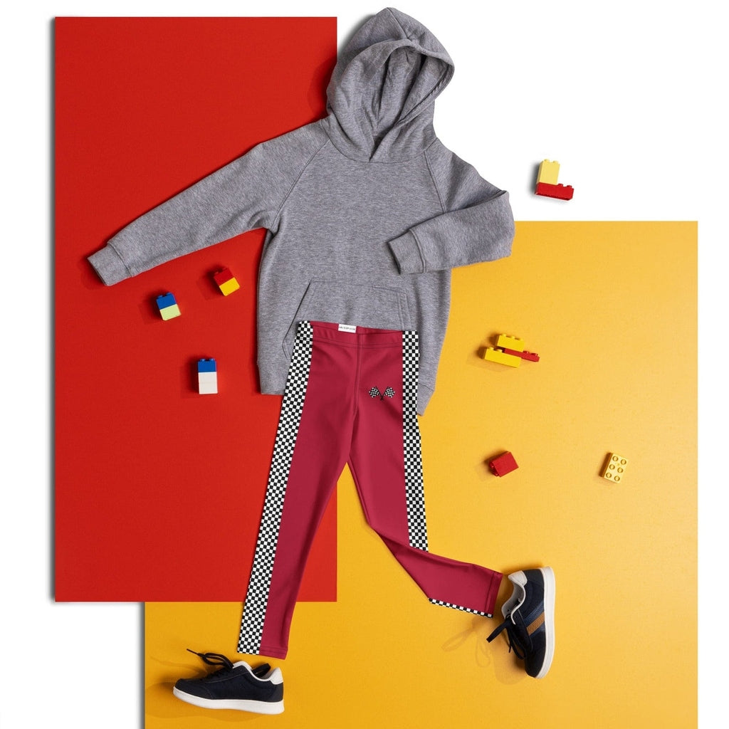 Auto Racing Checkered Kid's Leggings