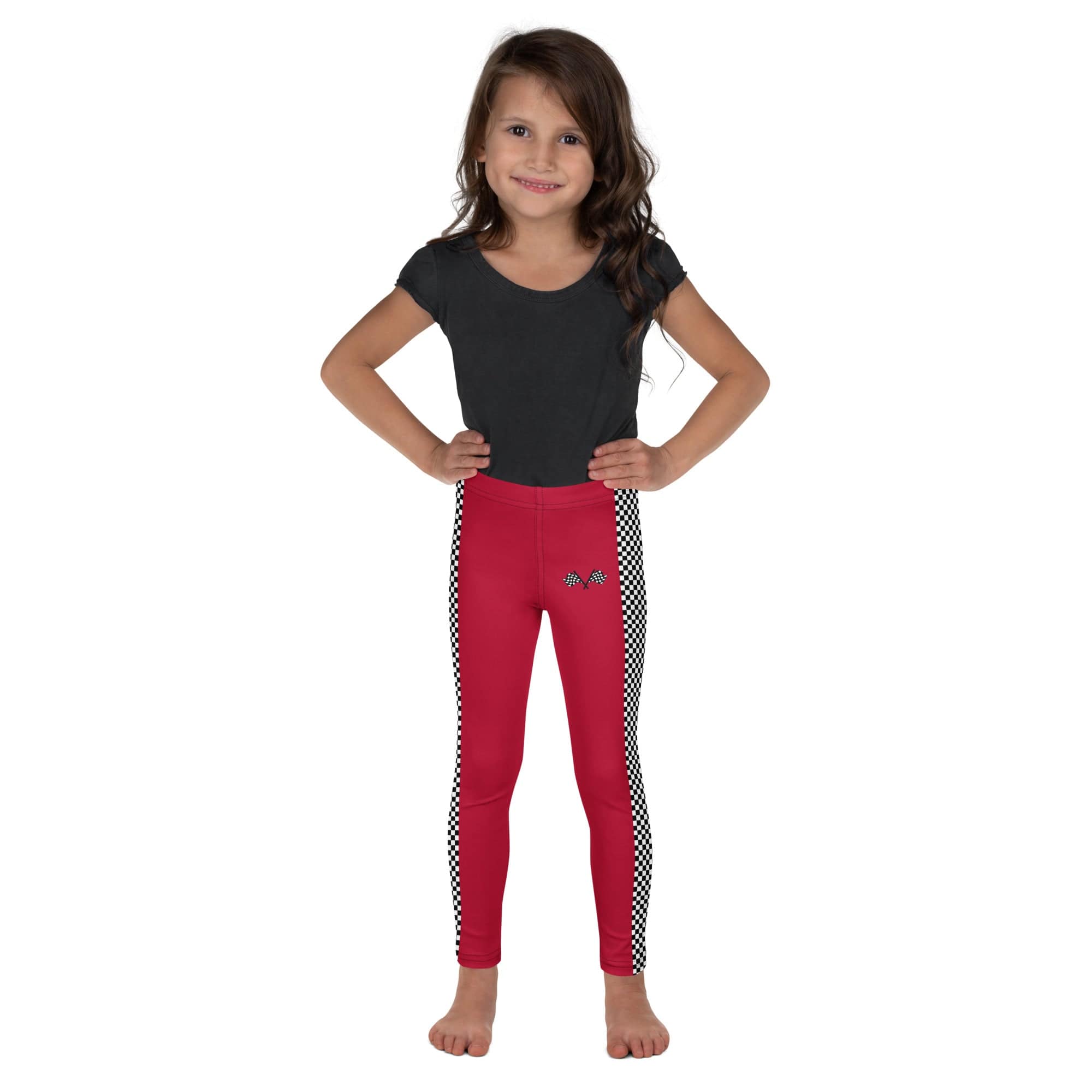 Auto Racing Checkered Kid's Leggings