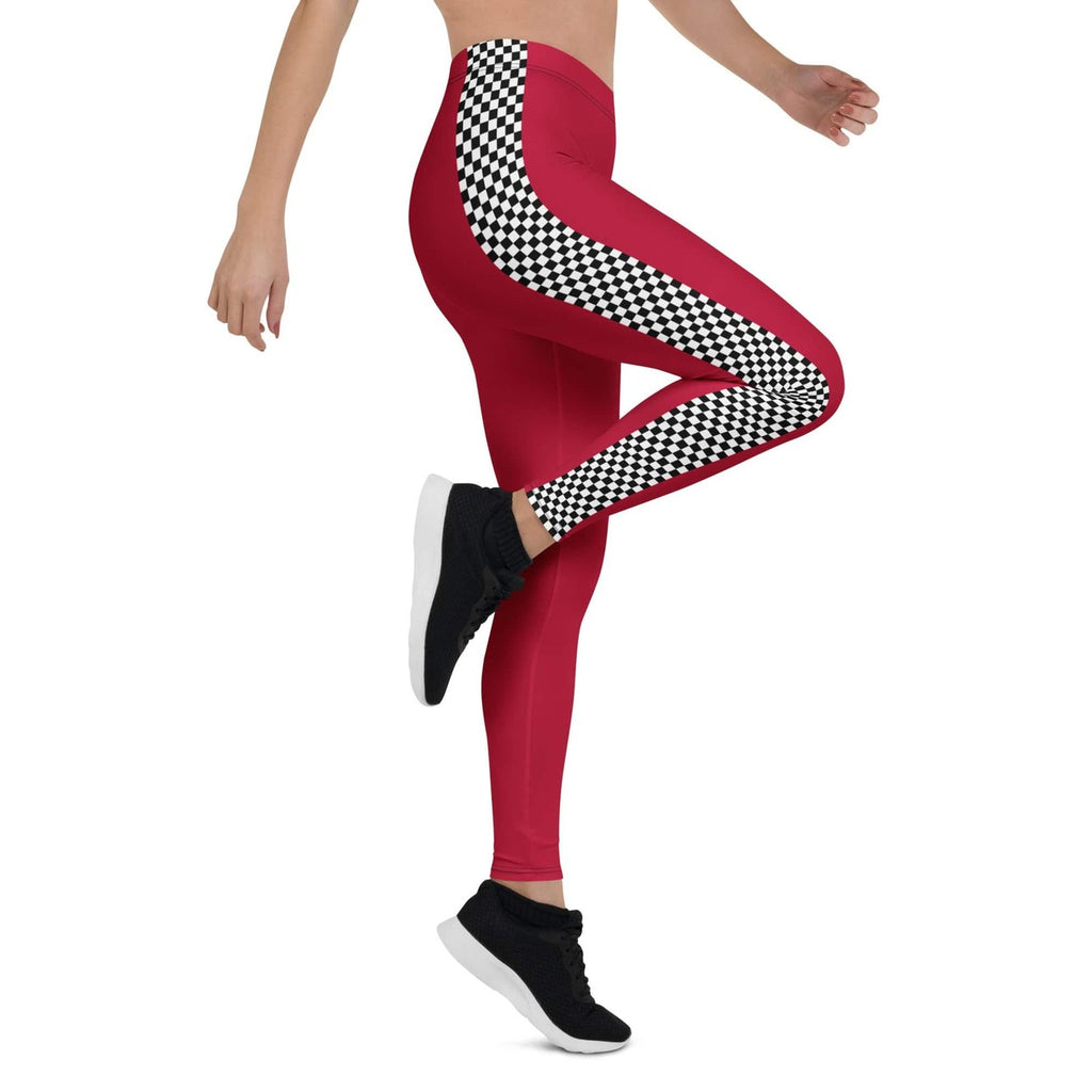 Auto Racing Checkered Leggings