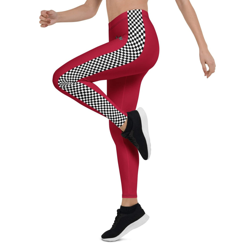 Auto Racing Checkered Leggings