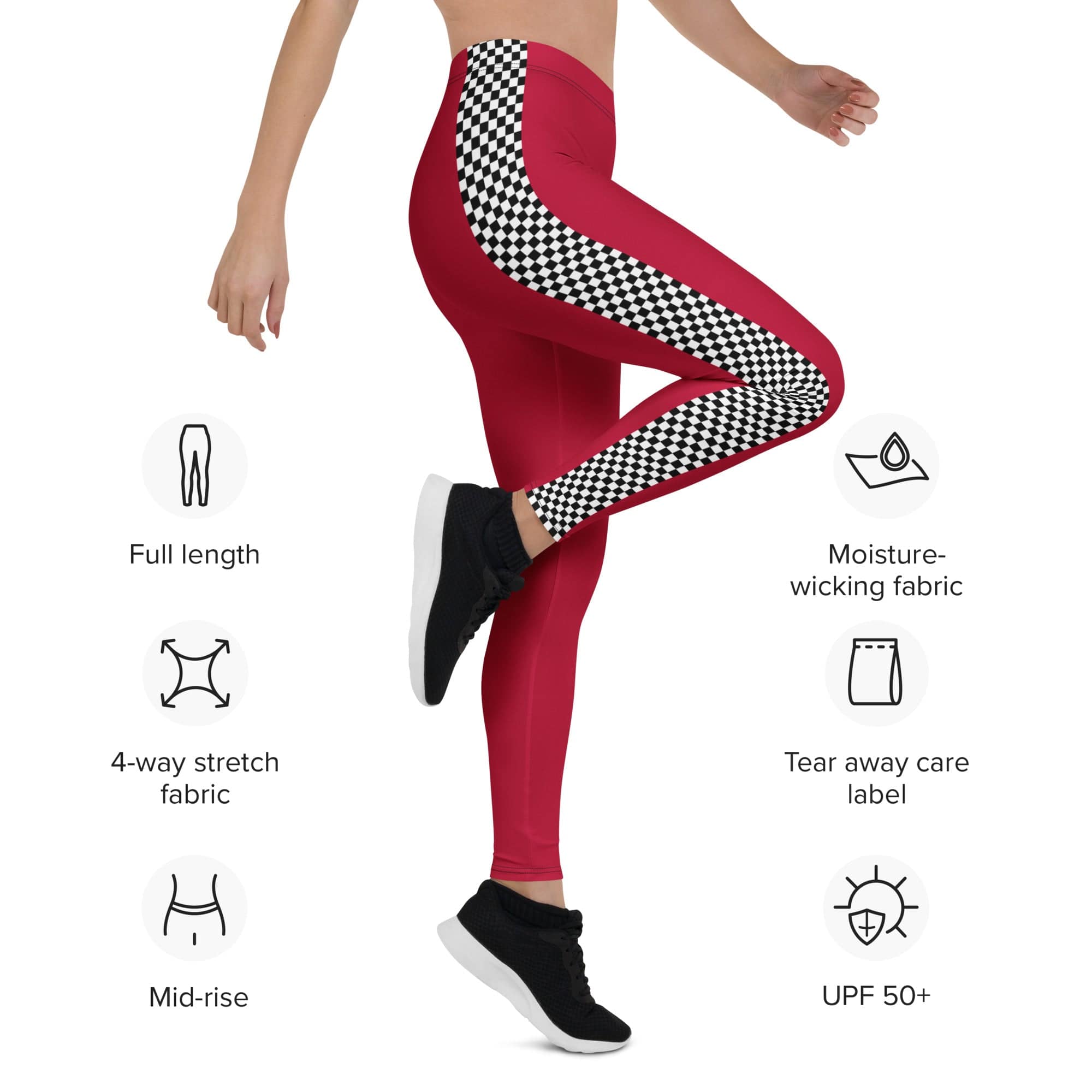 Auto Racing Checkered Leggings