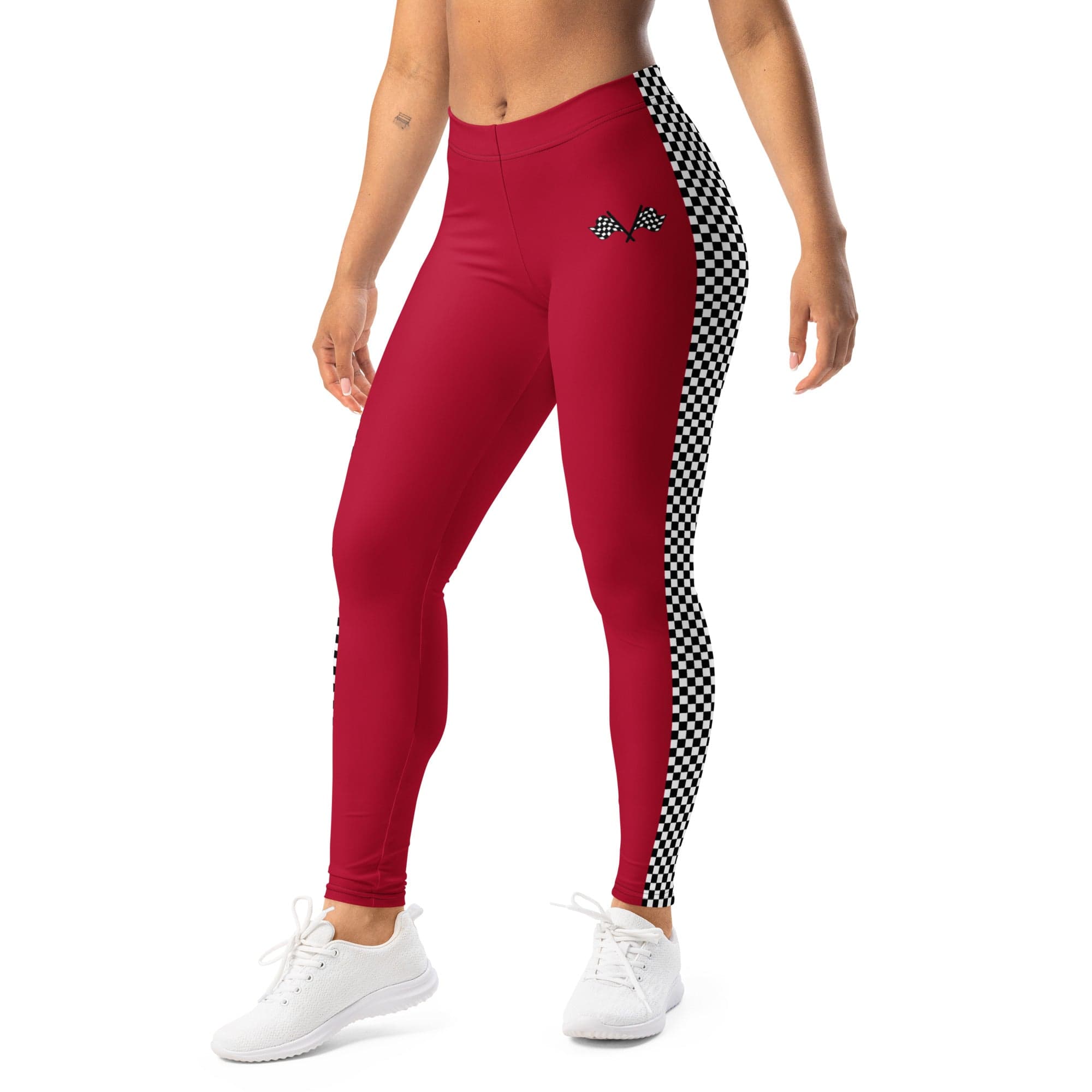 Auto Racing Checkered Leggings