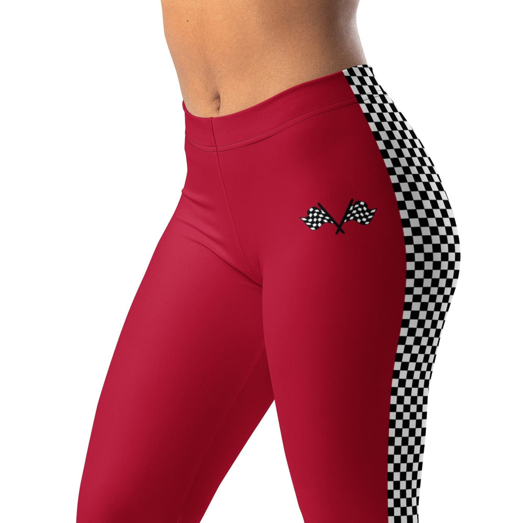 Auto Racing Checkered Leggings