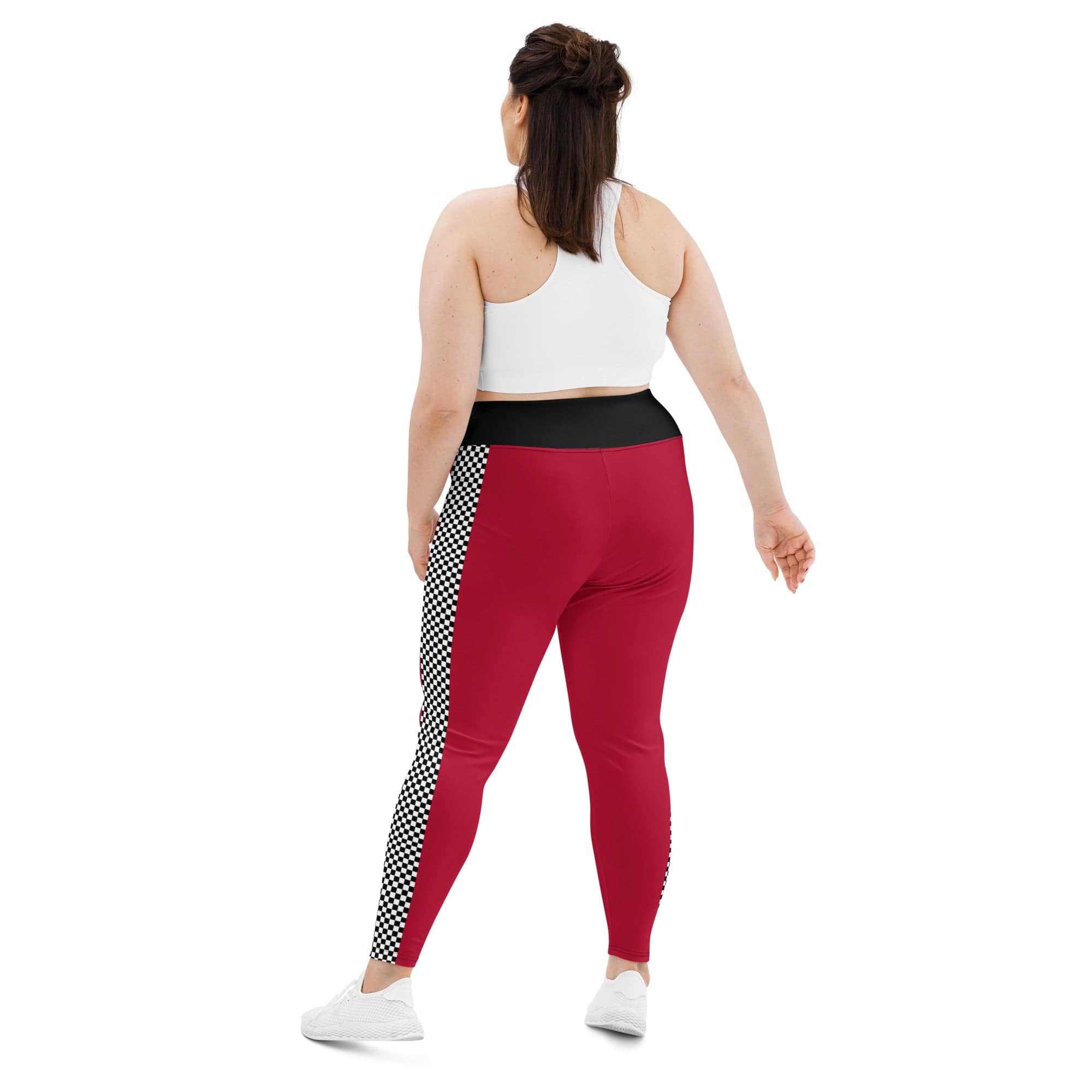 Auto Racing Checkered Plus Size Leggings