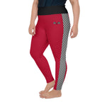 Auto Racing Checkered Plus Size Leggings