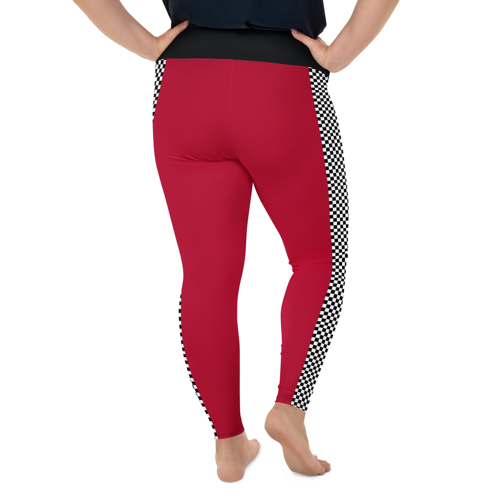 Auto Racing Checkered Plus Size Leggings