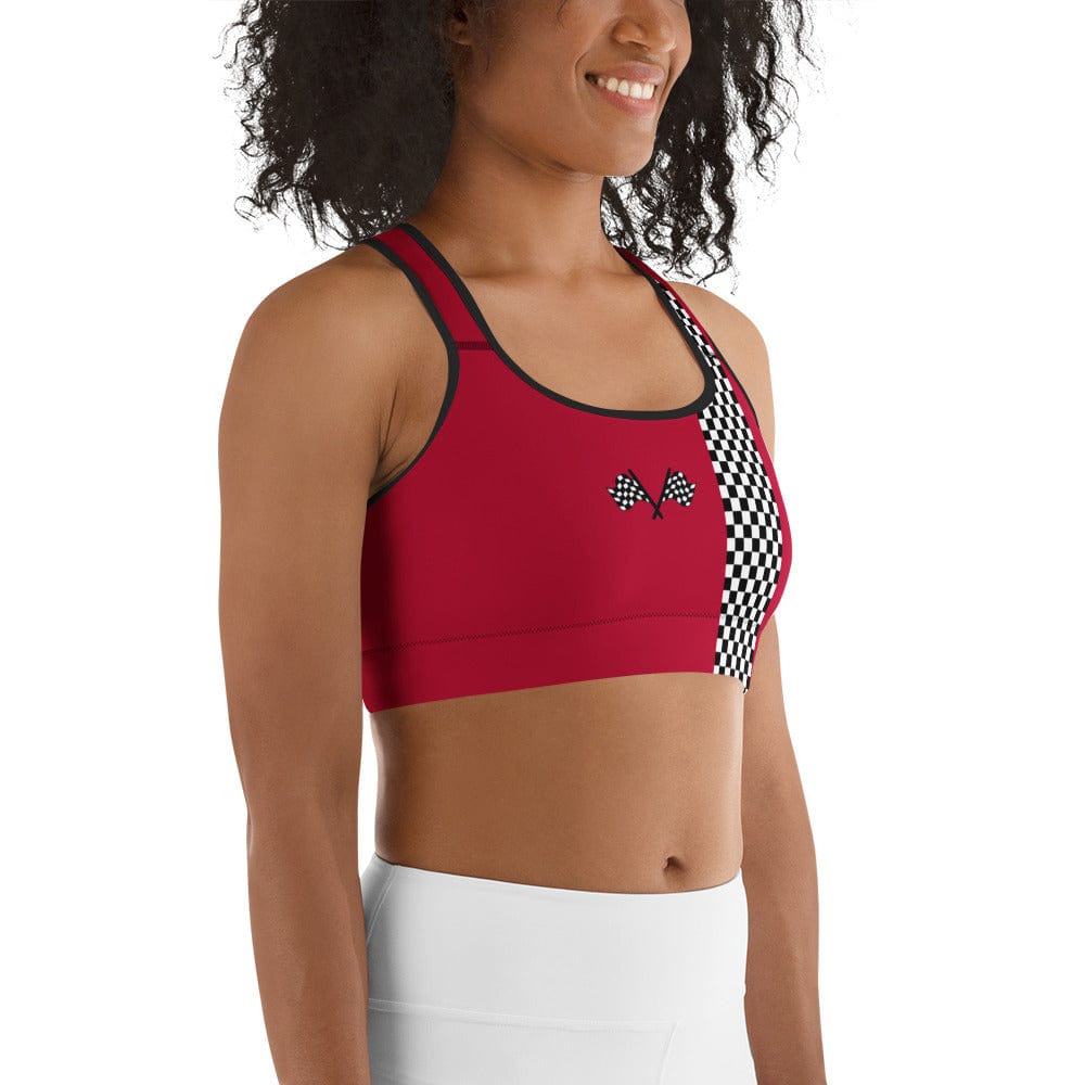 Auto Racing Checkered Sports Bra