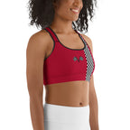 Auto Racing Checkered Sports Bra