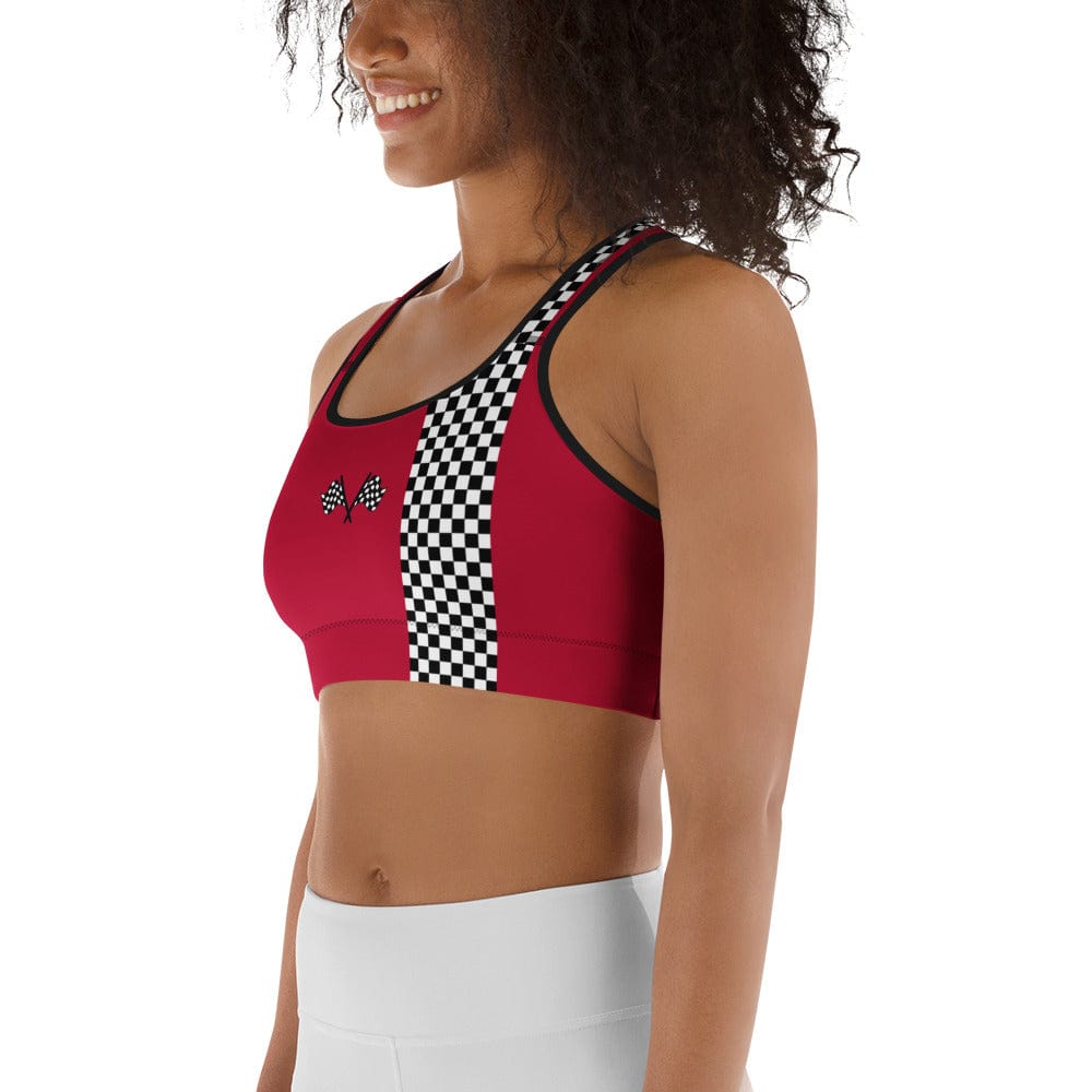 Auto Racing Checkered Sports Bra