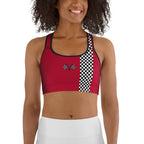 Auto Racing Checkered Sports Bra