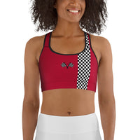 Auto Racing Checkered Sports Bra
