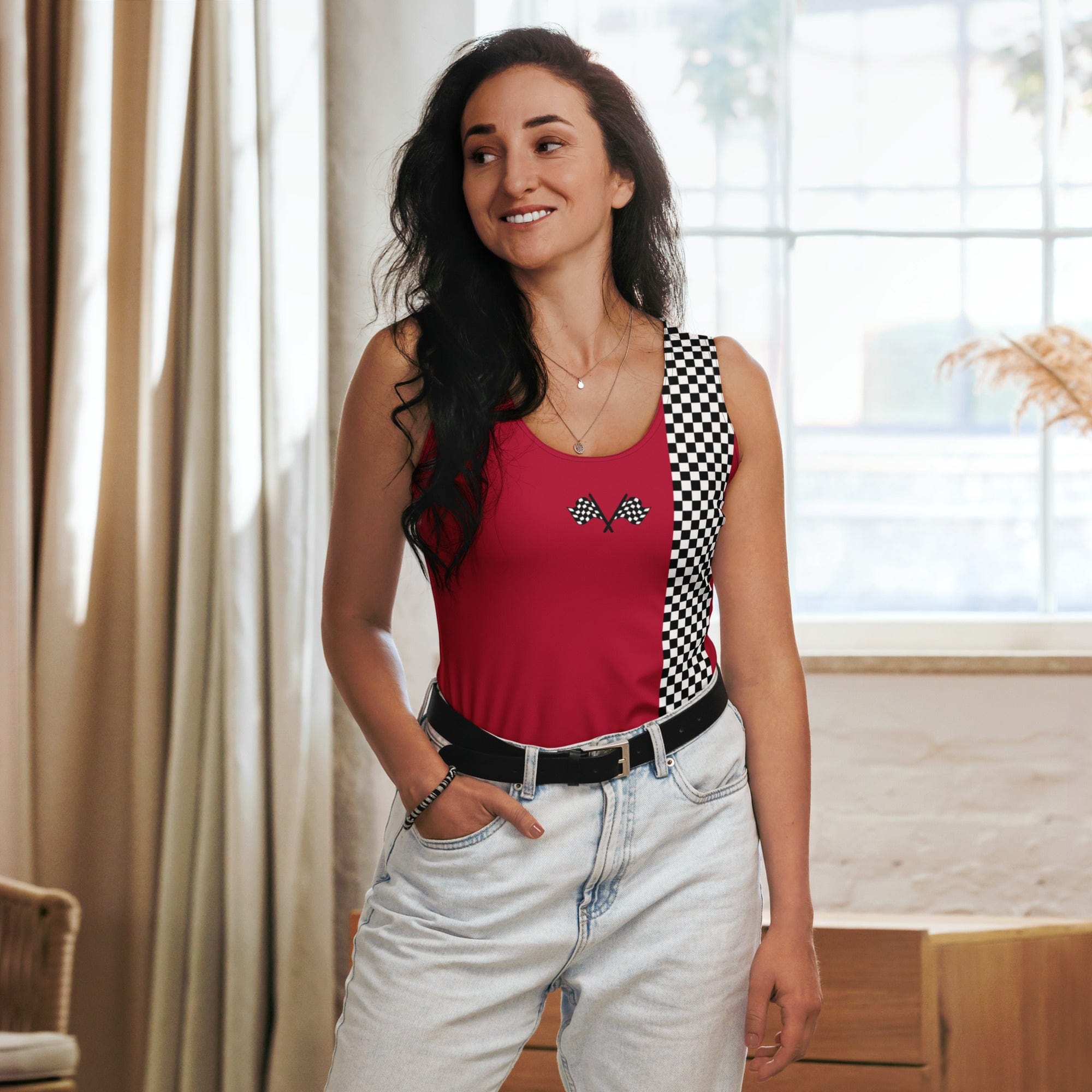 Auto Racing Checkered Tank Top
