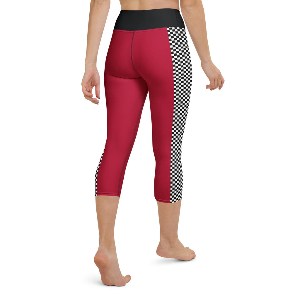 Auto Racing Checkered Yoga Capris