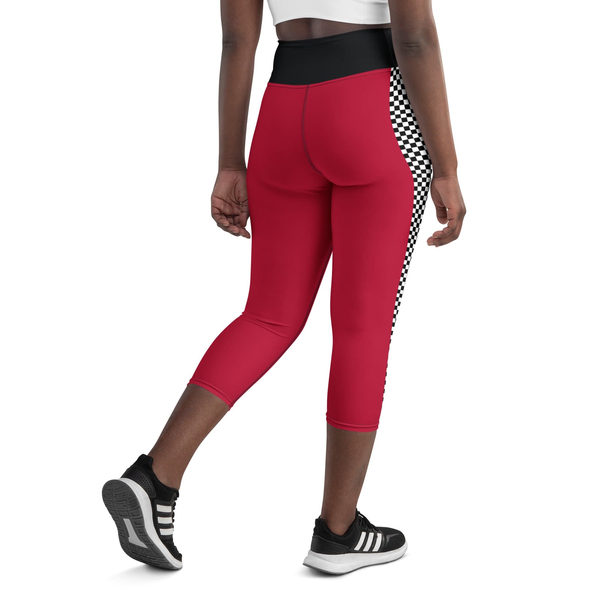 Auto Racing Checkered Yoga Capris