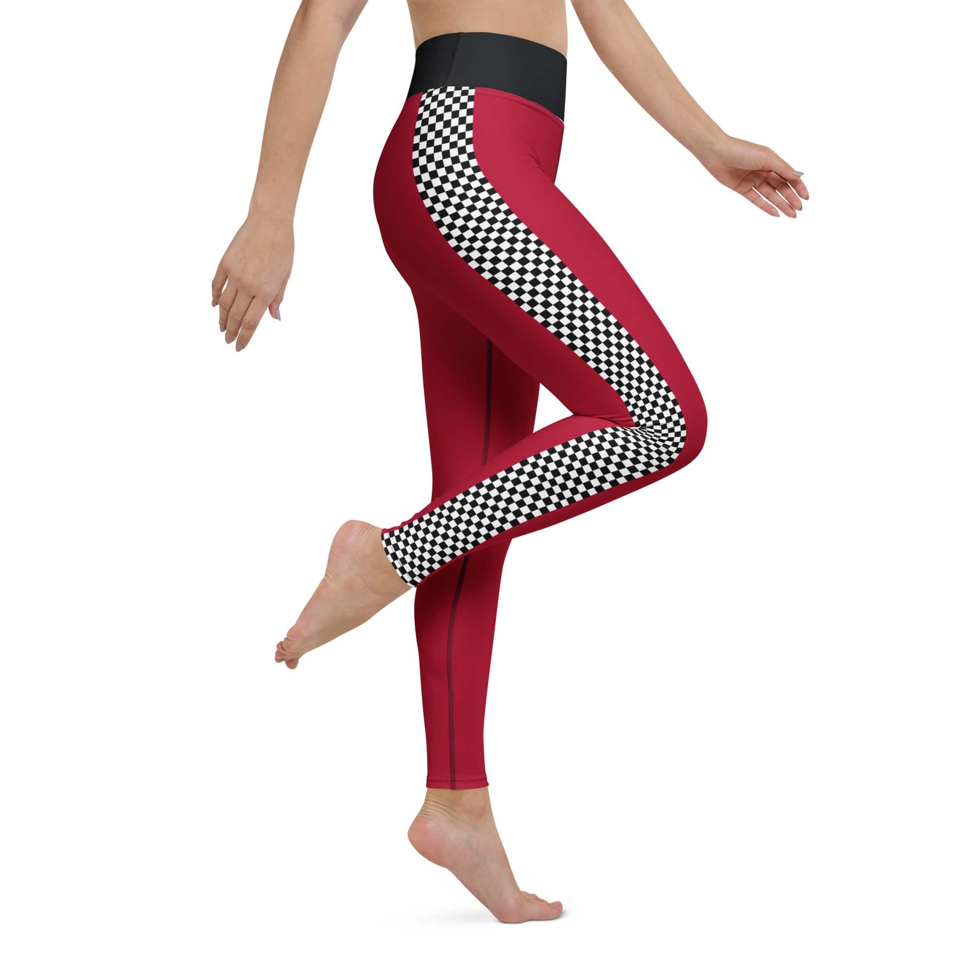 Auto Racing Checkered Yoga Leggings