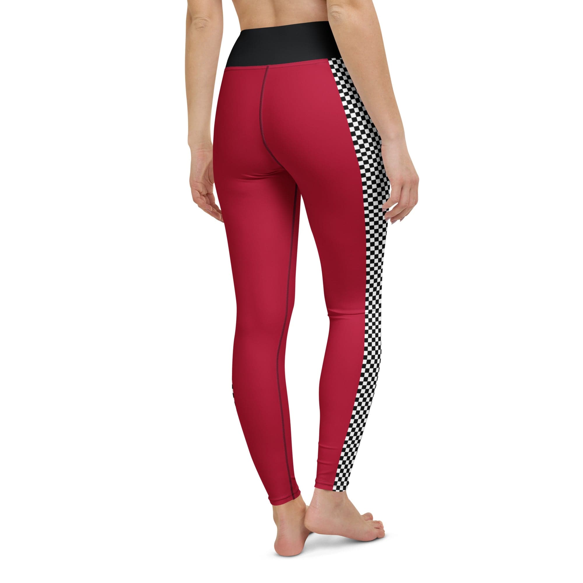 Auto Racing Checkered Yoga Leggings