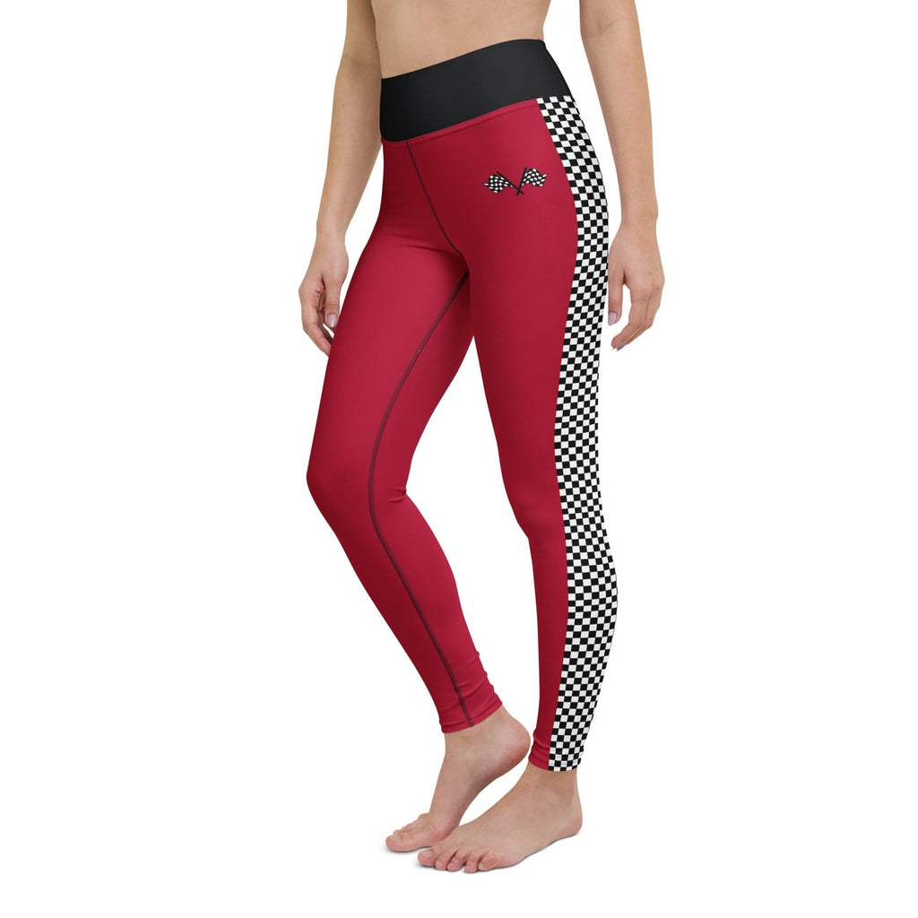Auto Racing Checkered Yoga Leggings