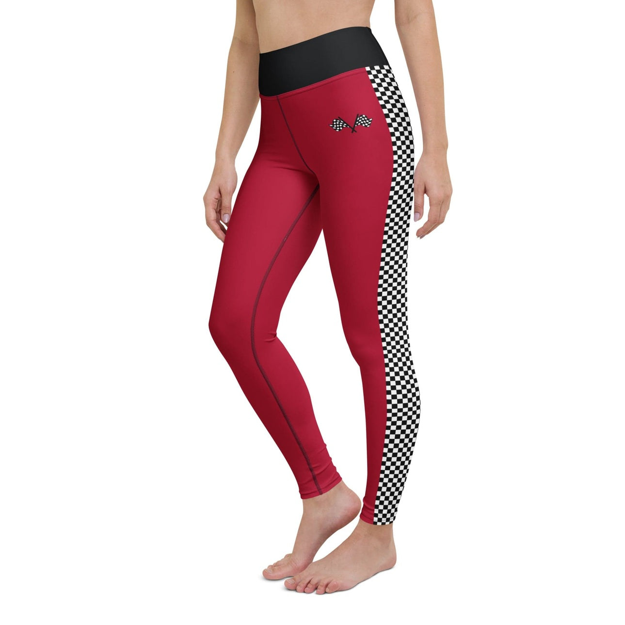Auto Racing Checkered Yoga Leggings