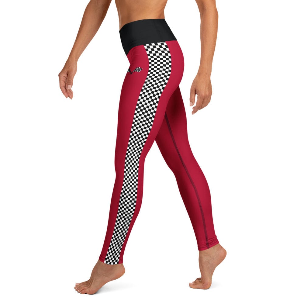 Auto Racing Checkered Yoga Leggings