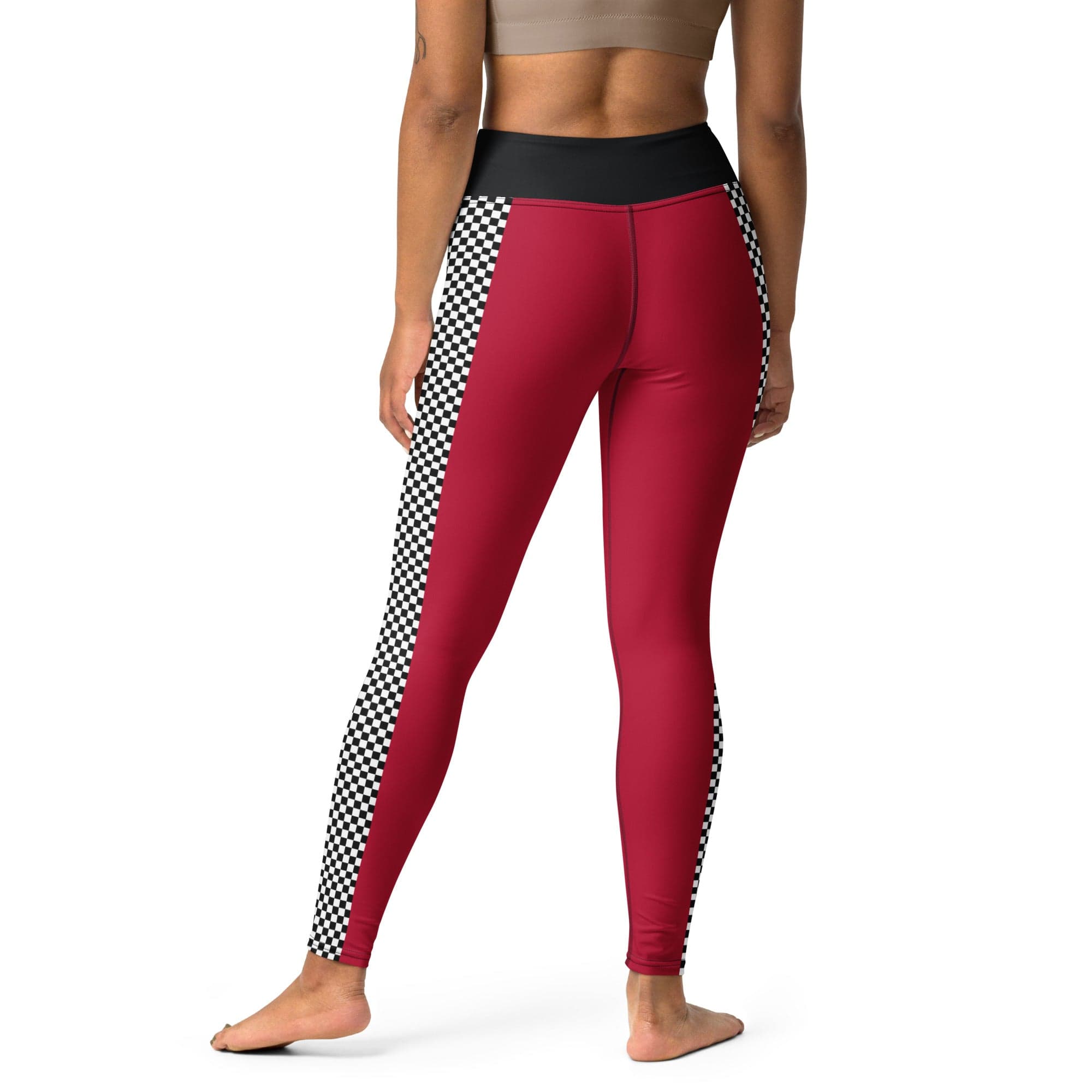 Auto Racing Checkered Yoga Leggings