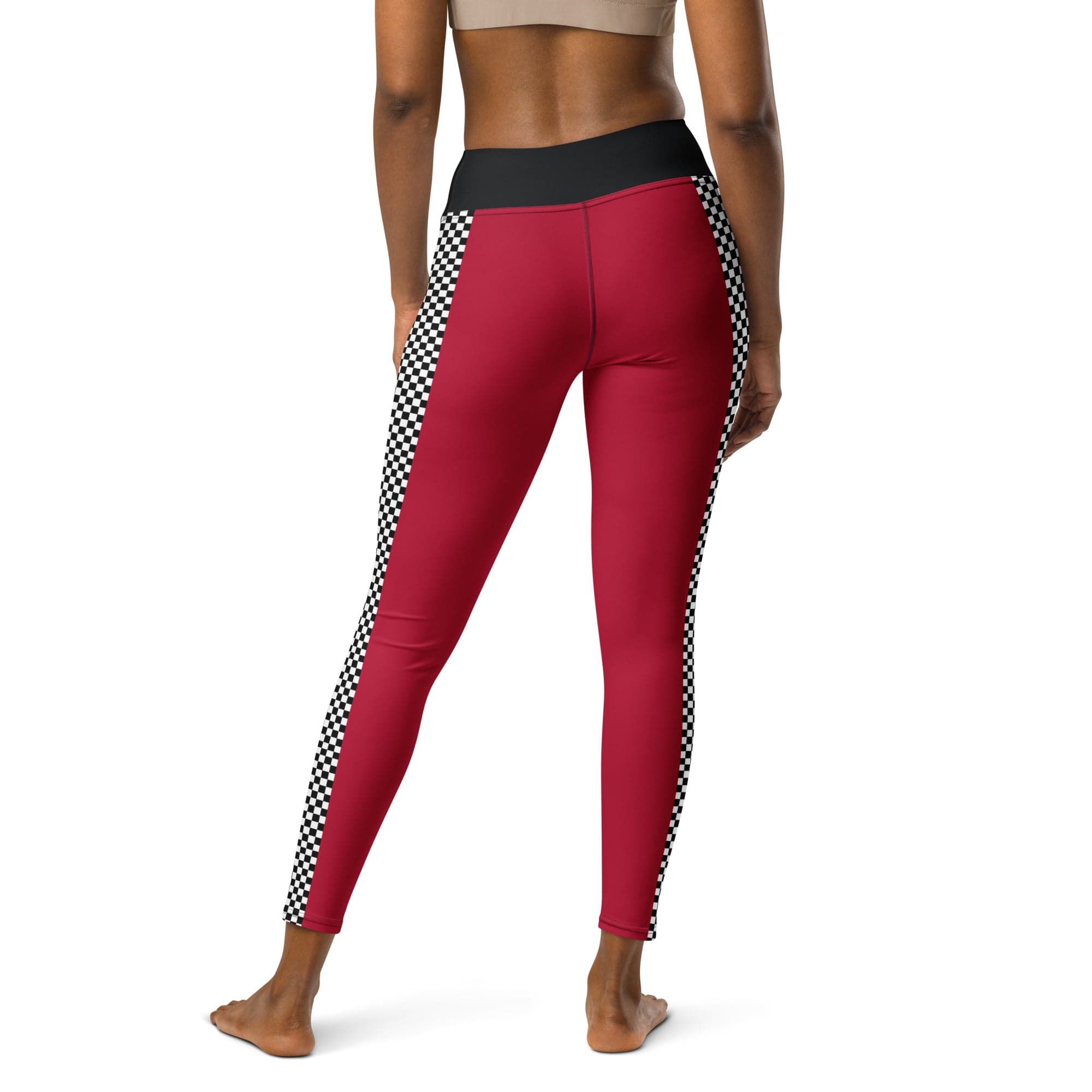 Auto Racing Checkered Yoga Leggings