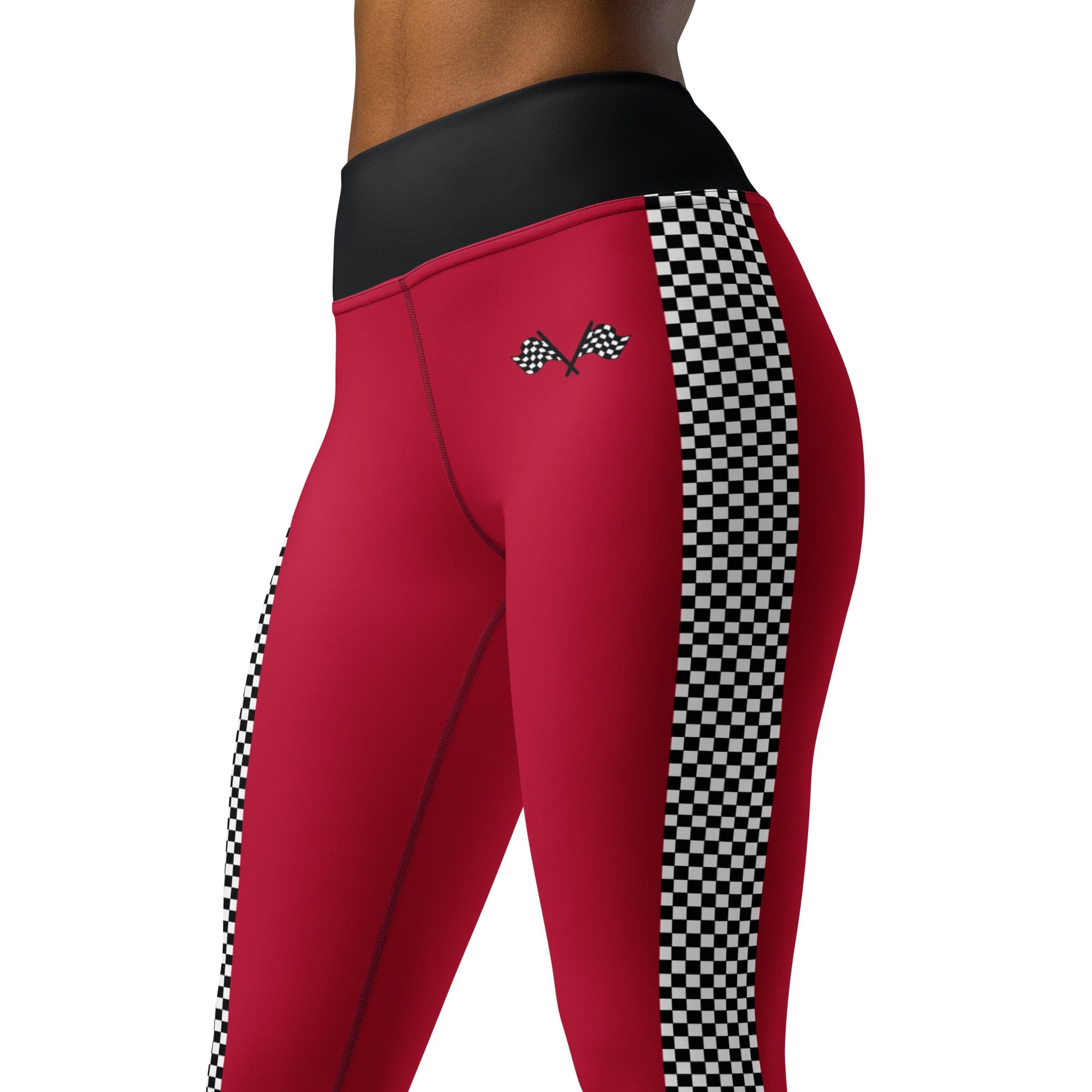 Auto Racing Checkered Yoga Leggings