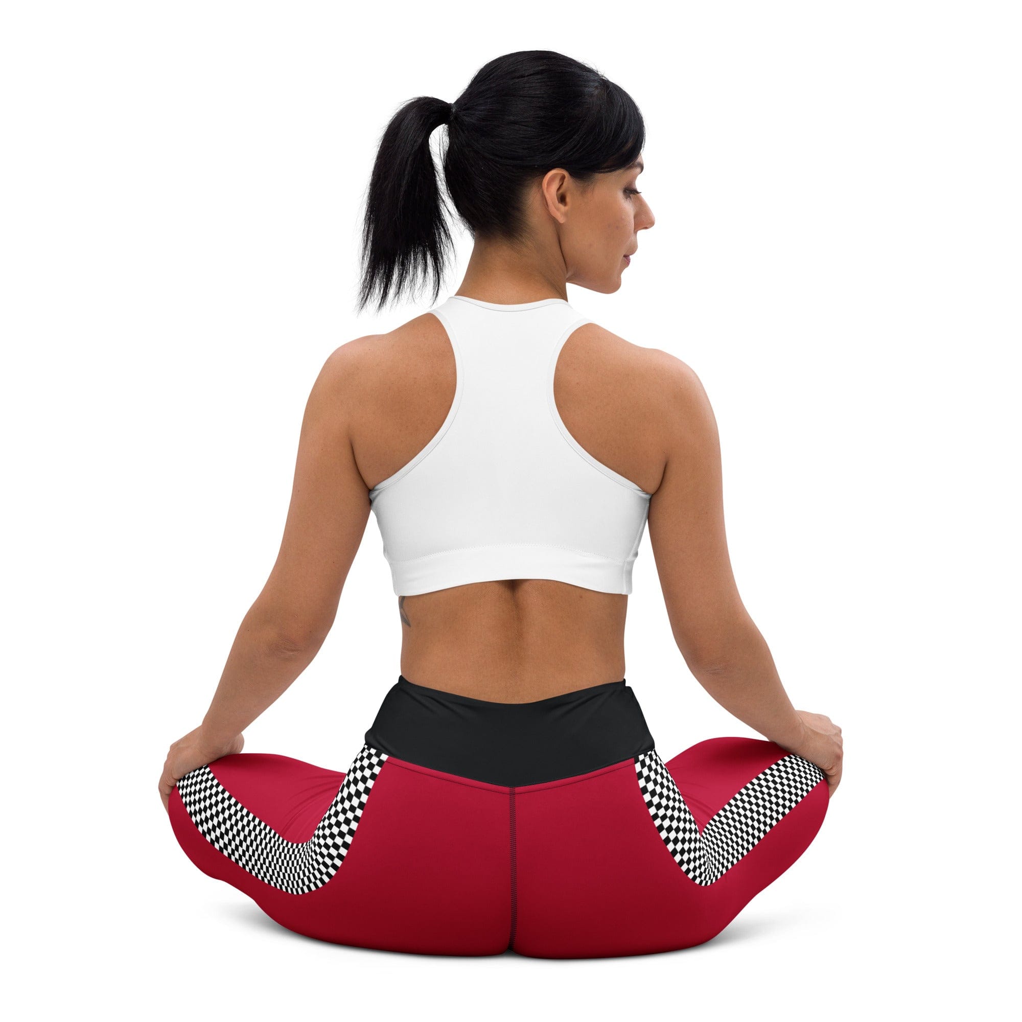 Auto Racing Checkered Yoga Leggings