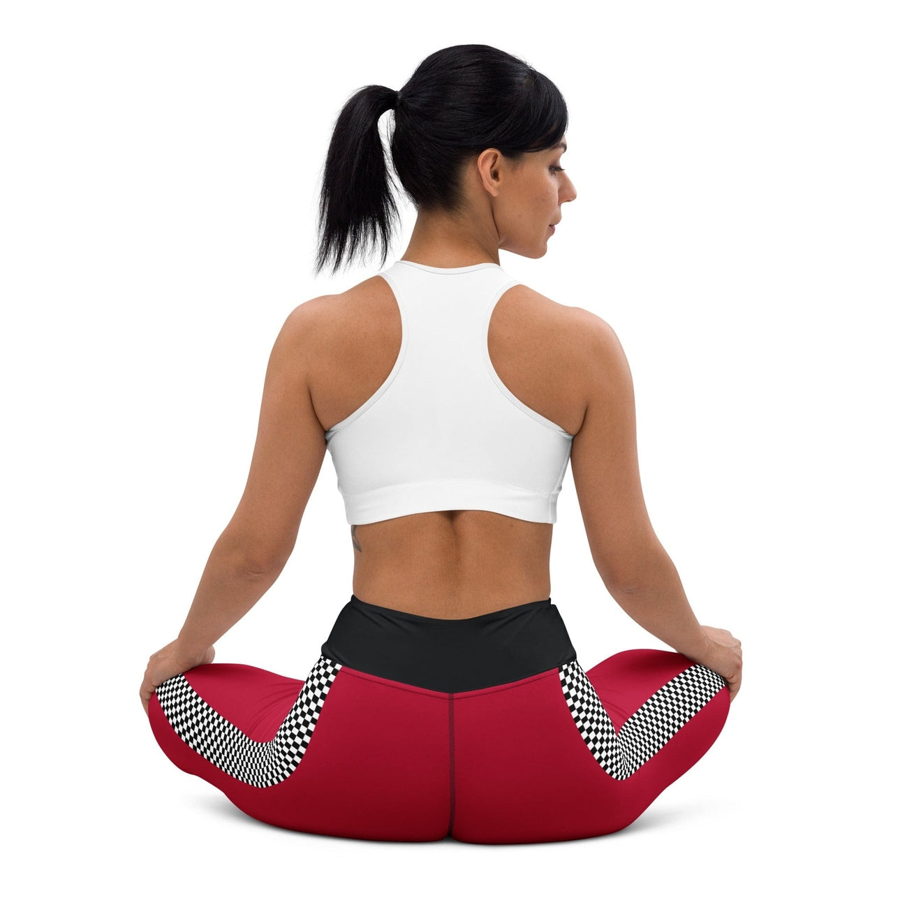 Auto Racing Checkered Yoga Leggings