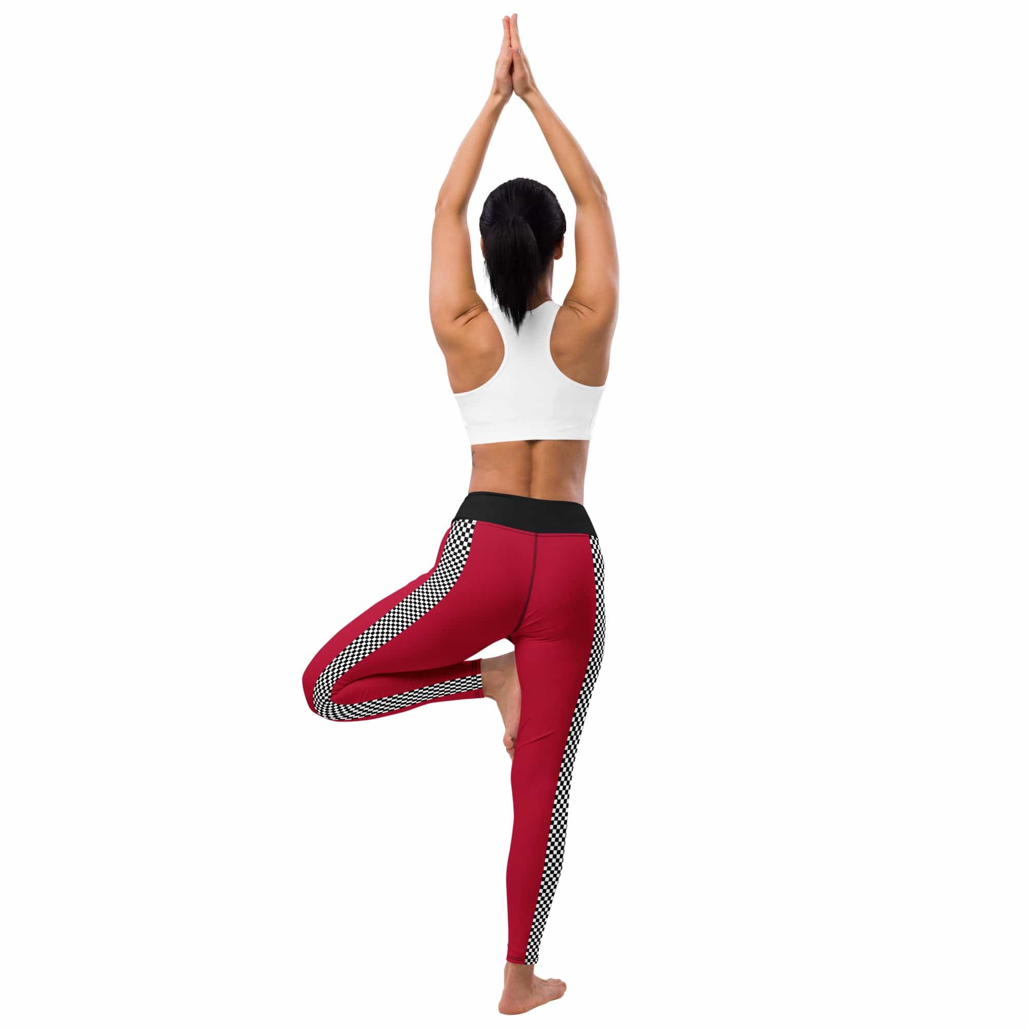 Auto Racing Checkered Yoga Leggings