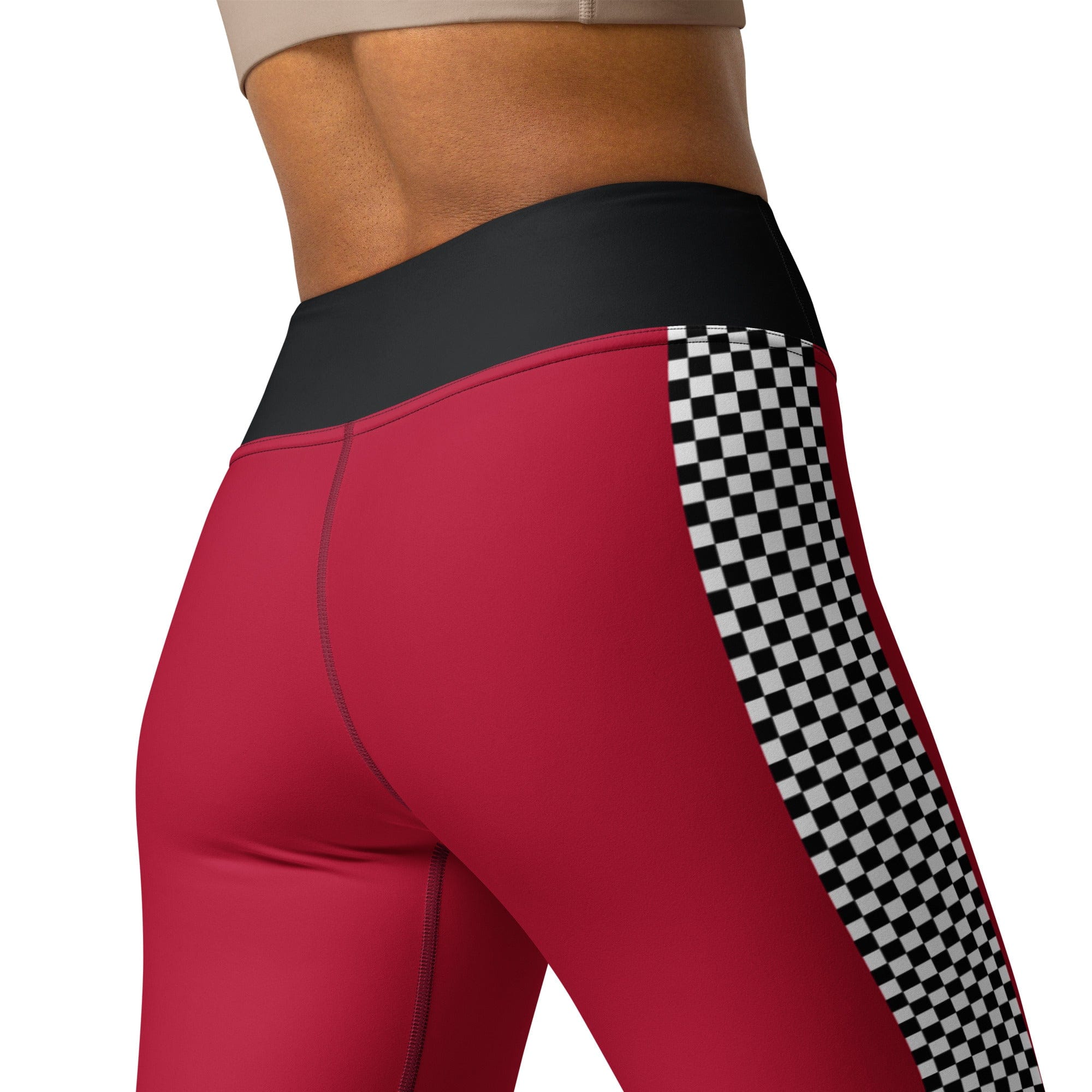 Auto Racing Checkered Yoga Leggings