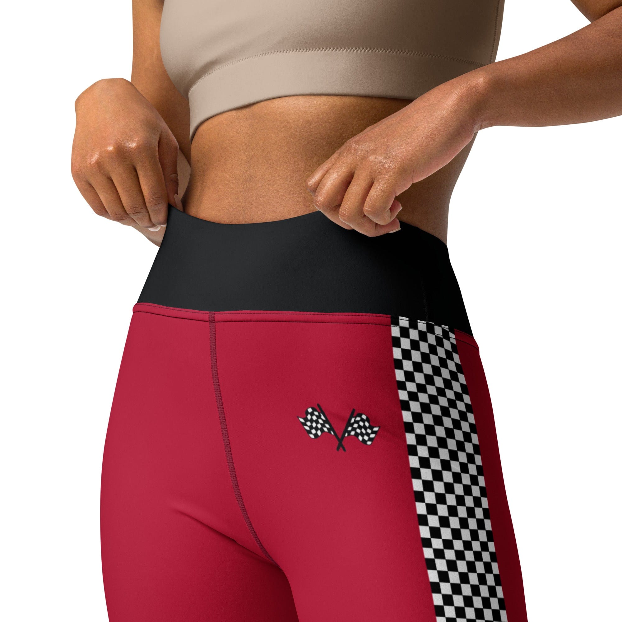 Auto Racing Checkered Yoga Leggings