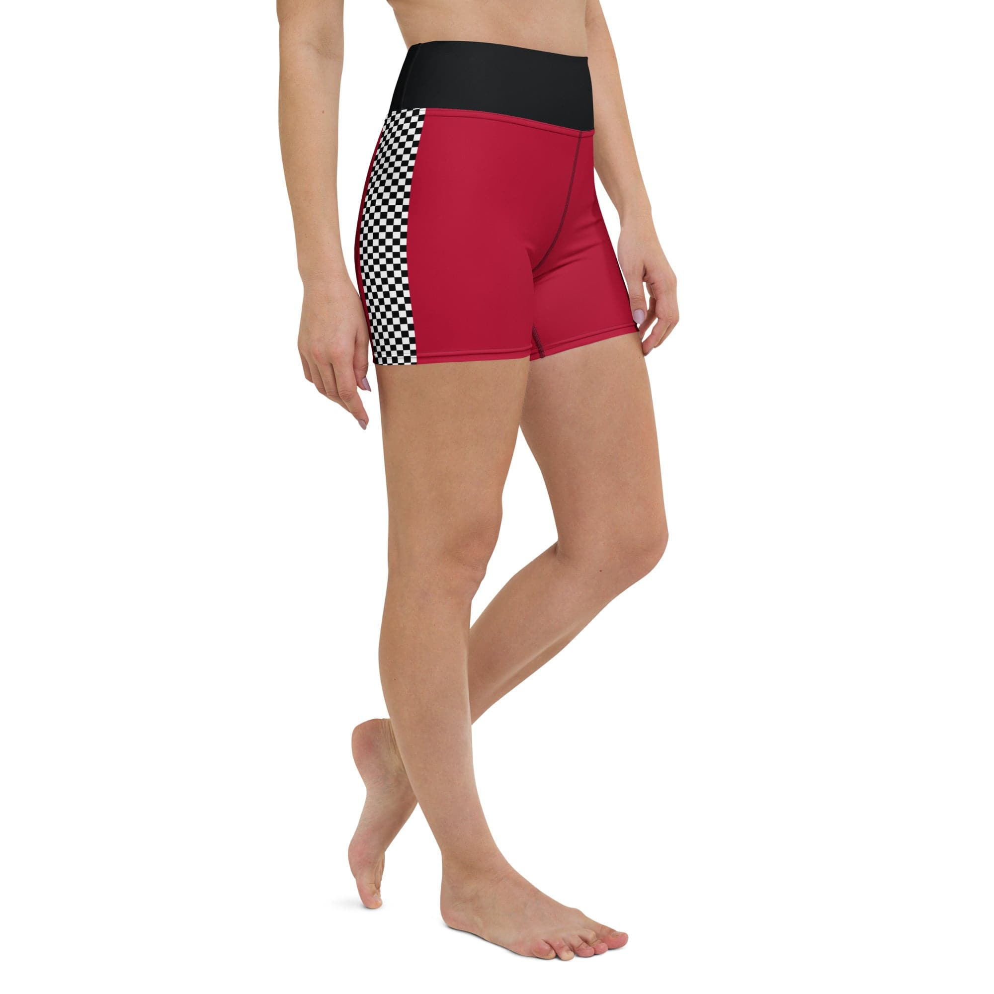 Auto Racing Checkered Yoga Shorts