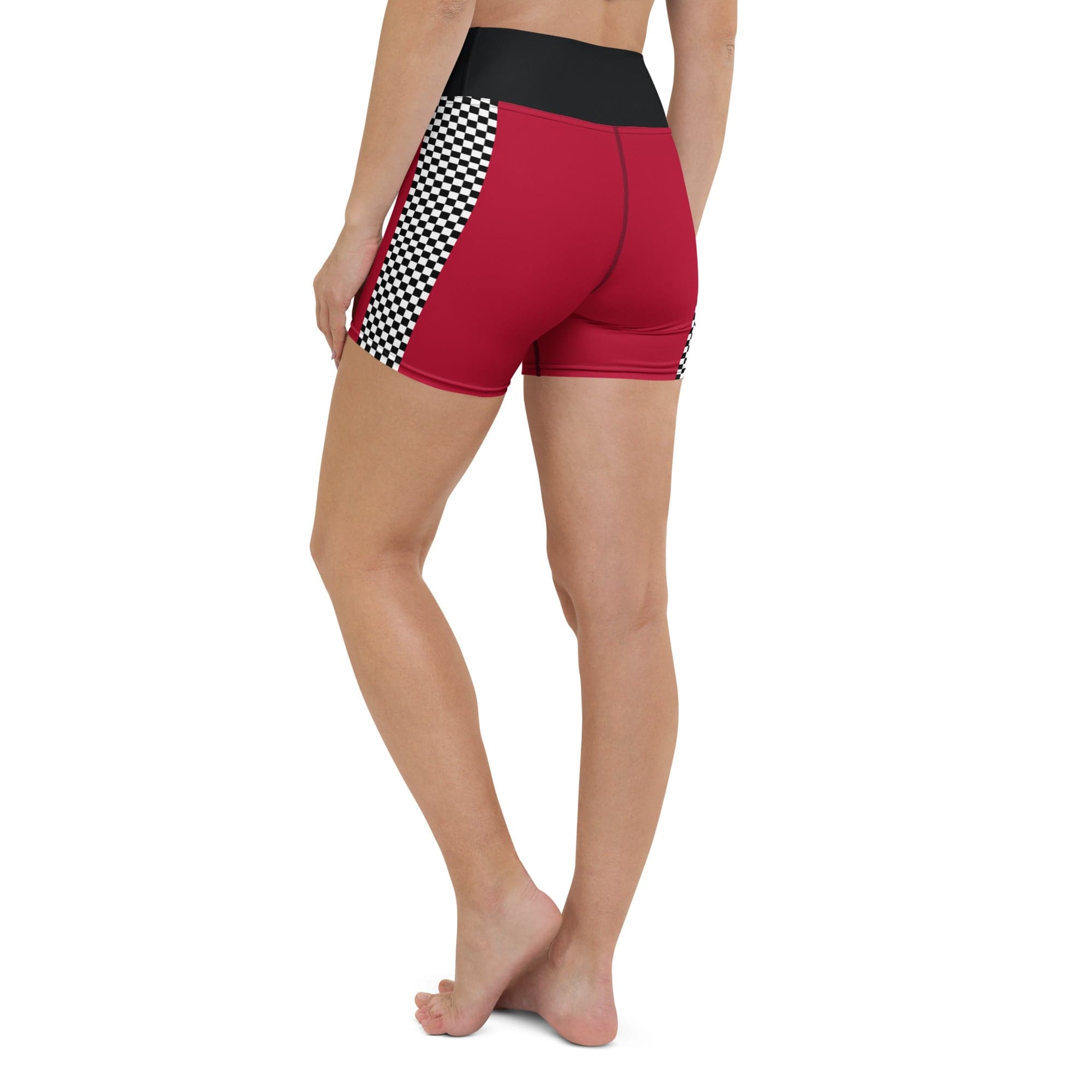Auto Racing Checkered Yoga Shorts