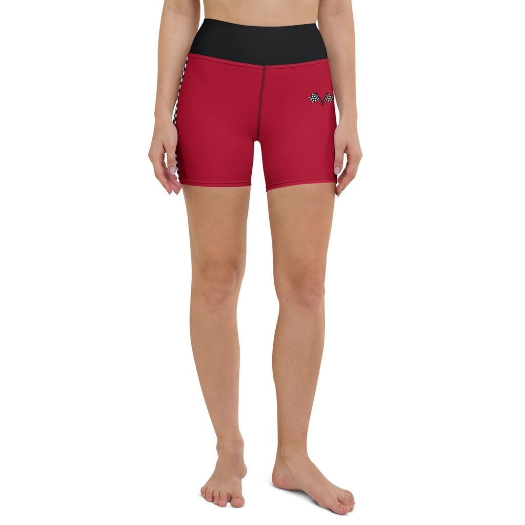 Auto Racing Checkered Yoga Shorts