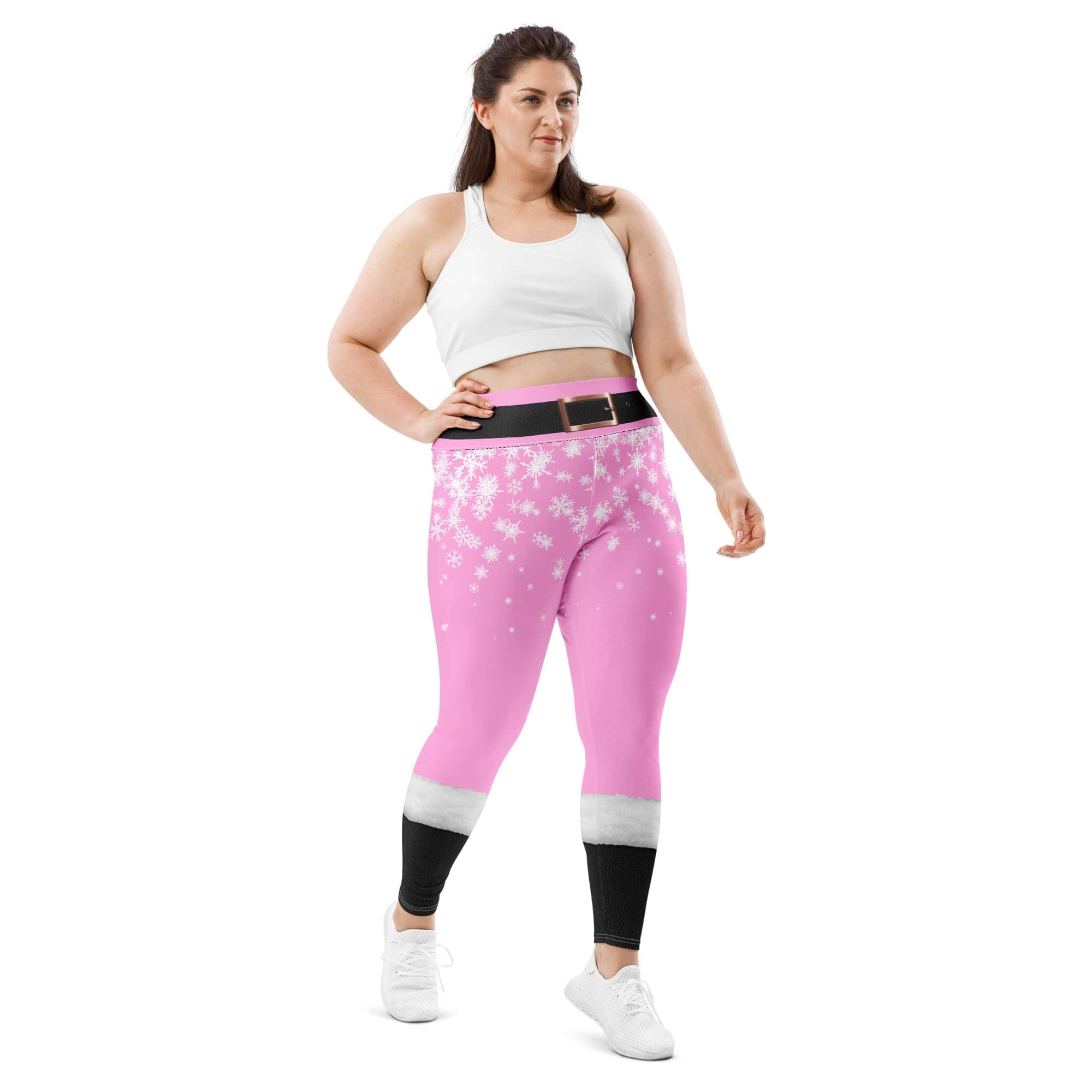 Baby Pink Santa Plus Size Leggings