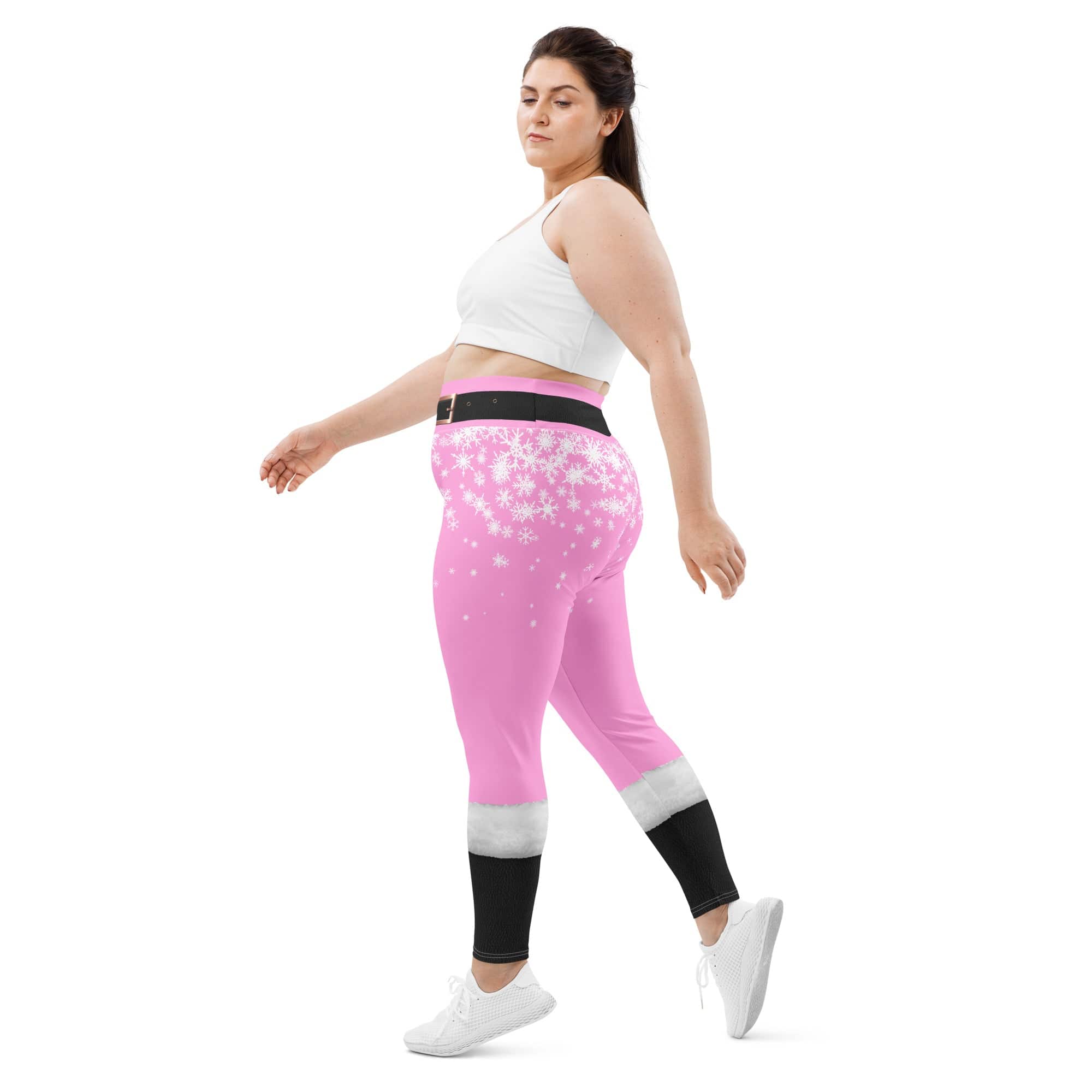 Baby Pink Santa Plus Size Leggings