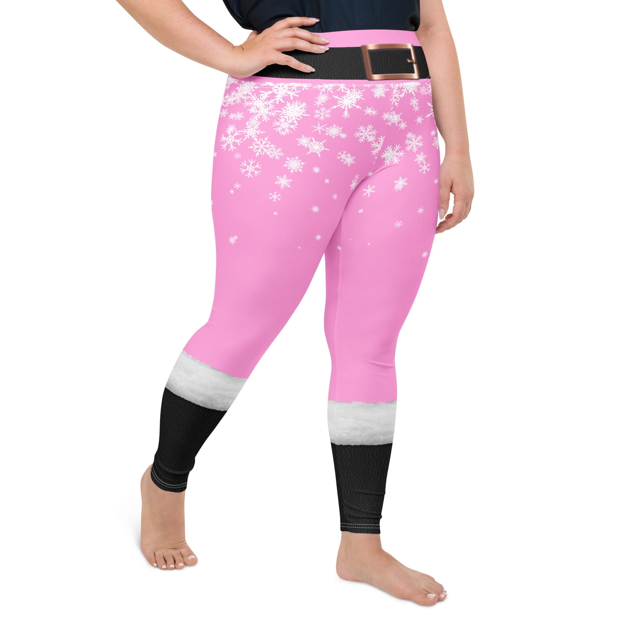 Baby Pink Santa Plus Size Leggings
