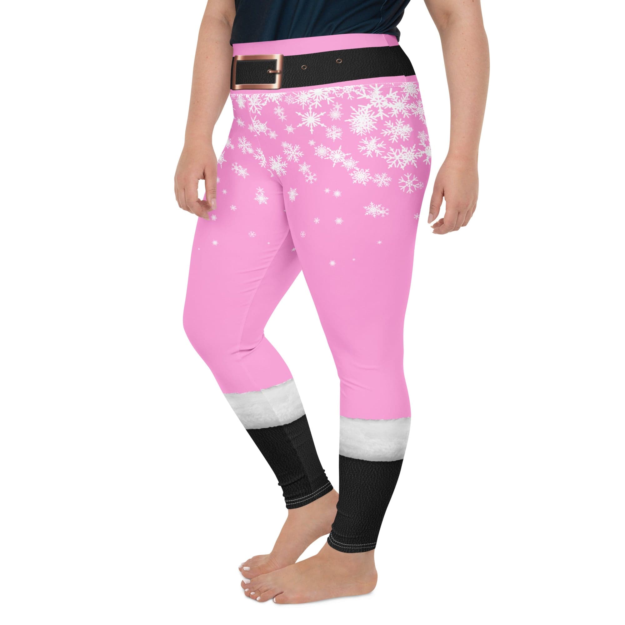Baby Pink Santa Plus Size Leggings