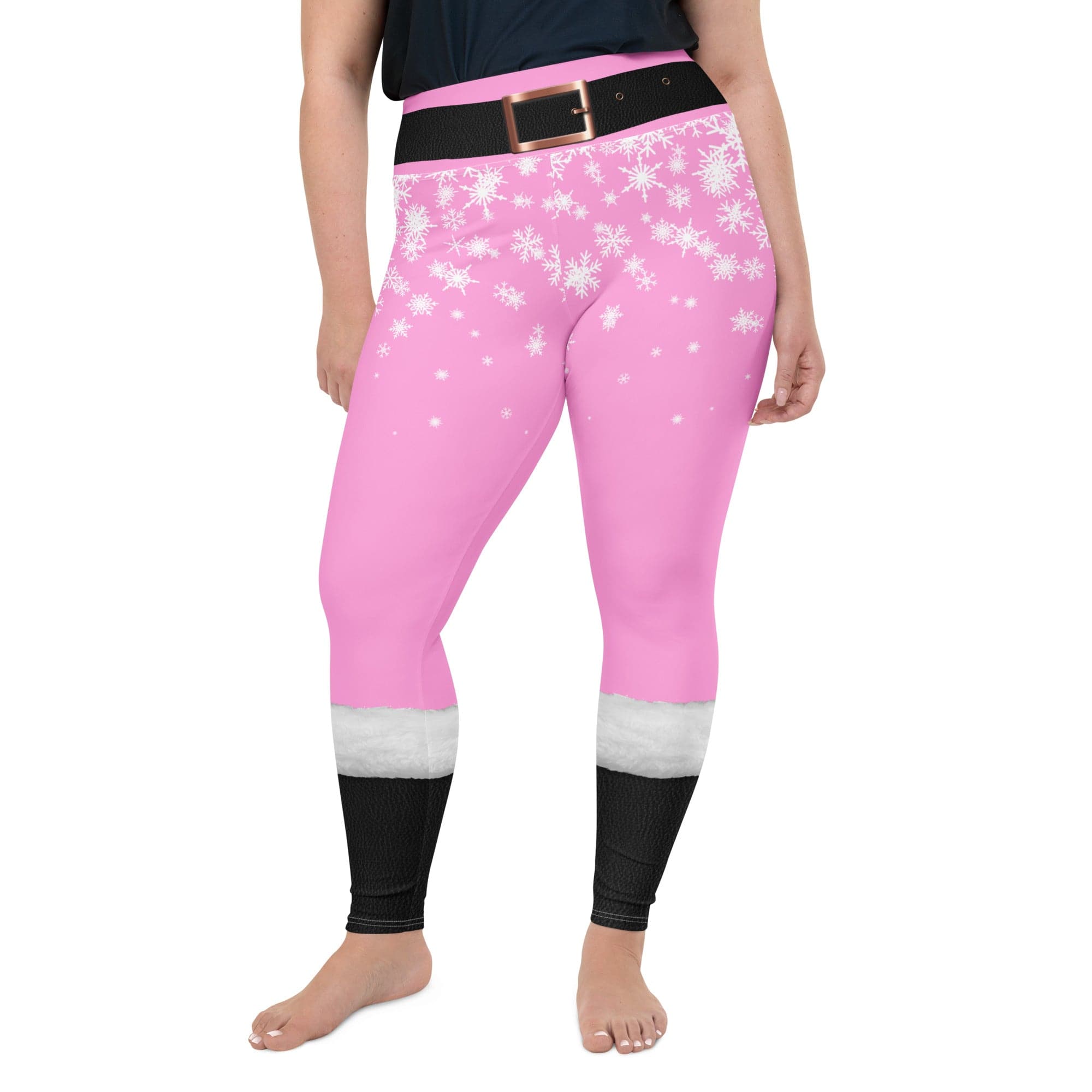 Baby Pink Santa Plus Size Leggings
