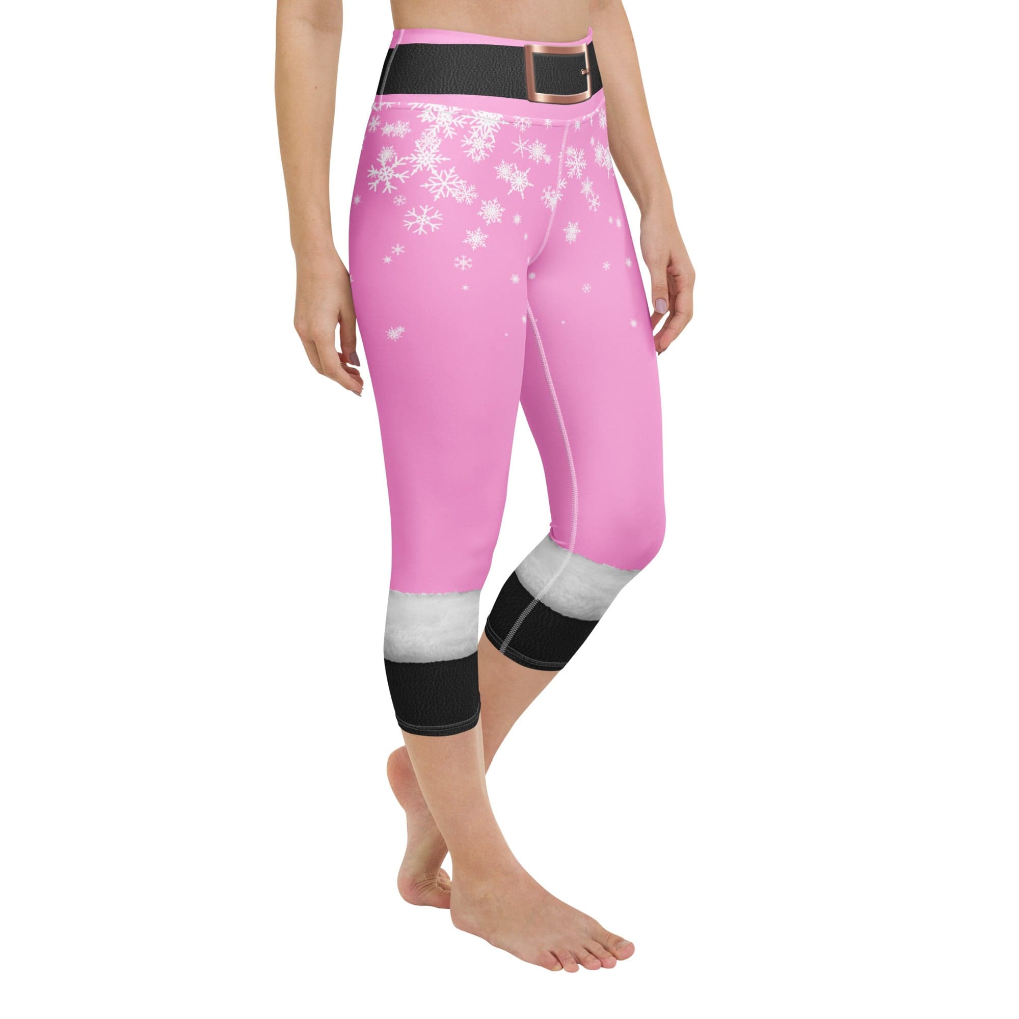 Baby Pink Santa Yoga Capris