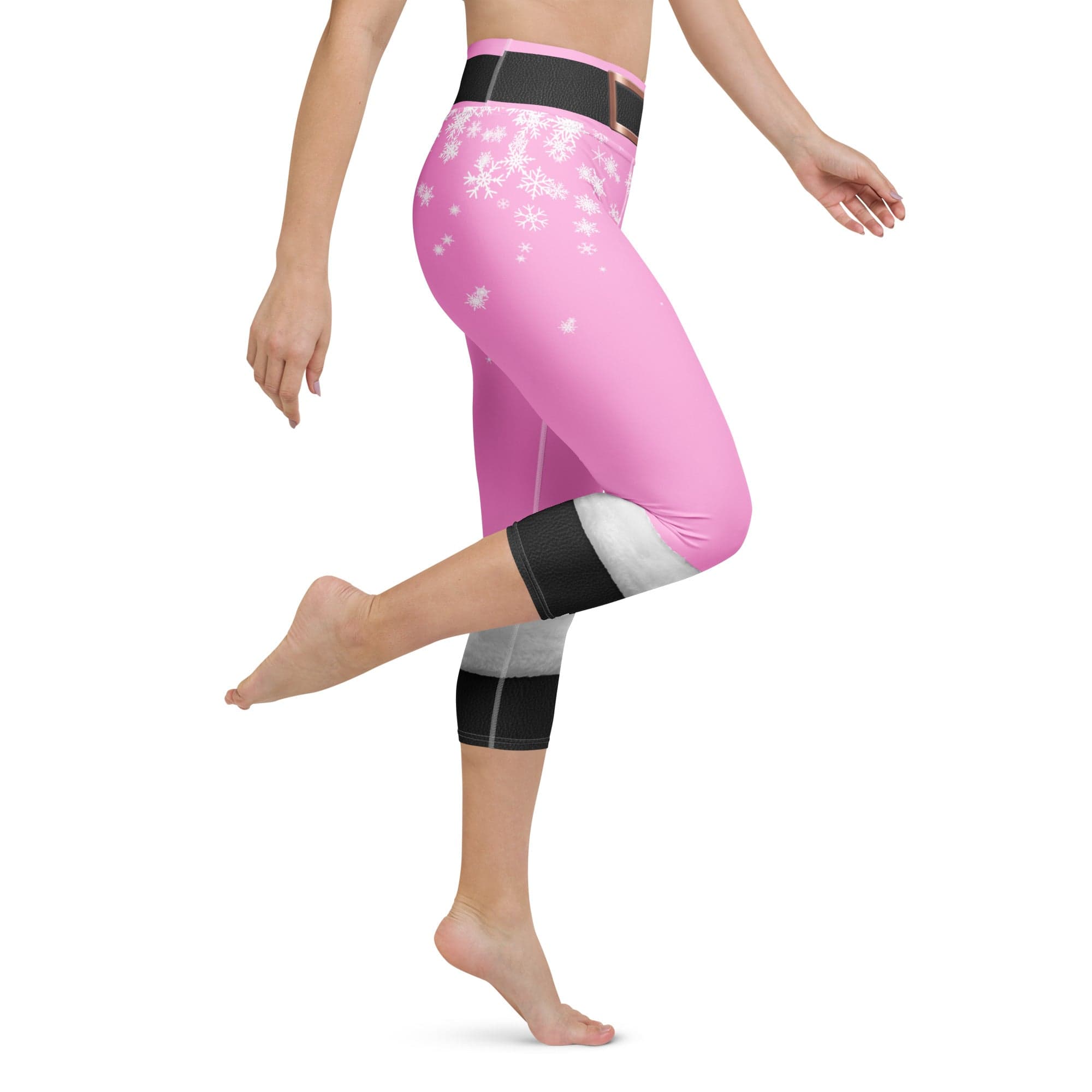 Baby Pink Santa Yoga Capris