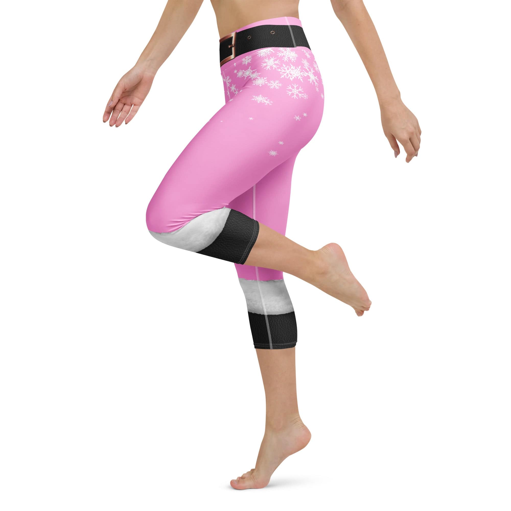 Baby Pink Santa Yoga Capris