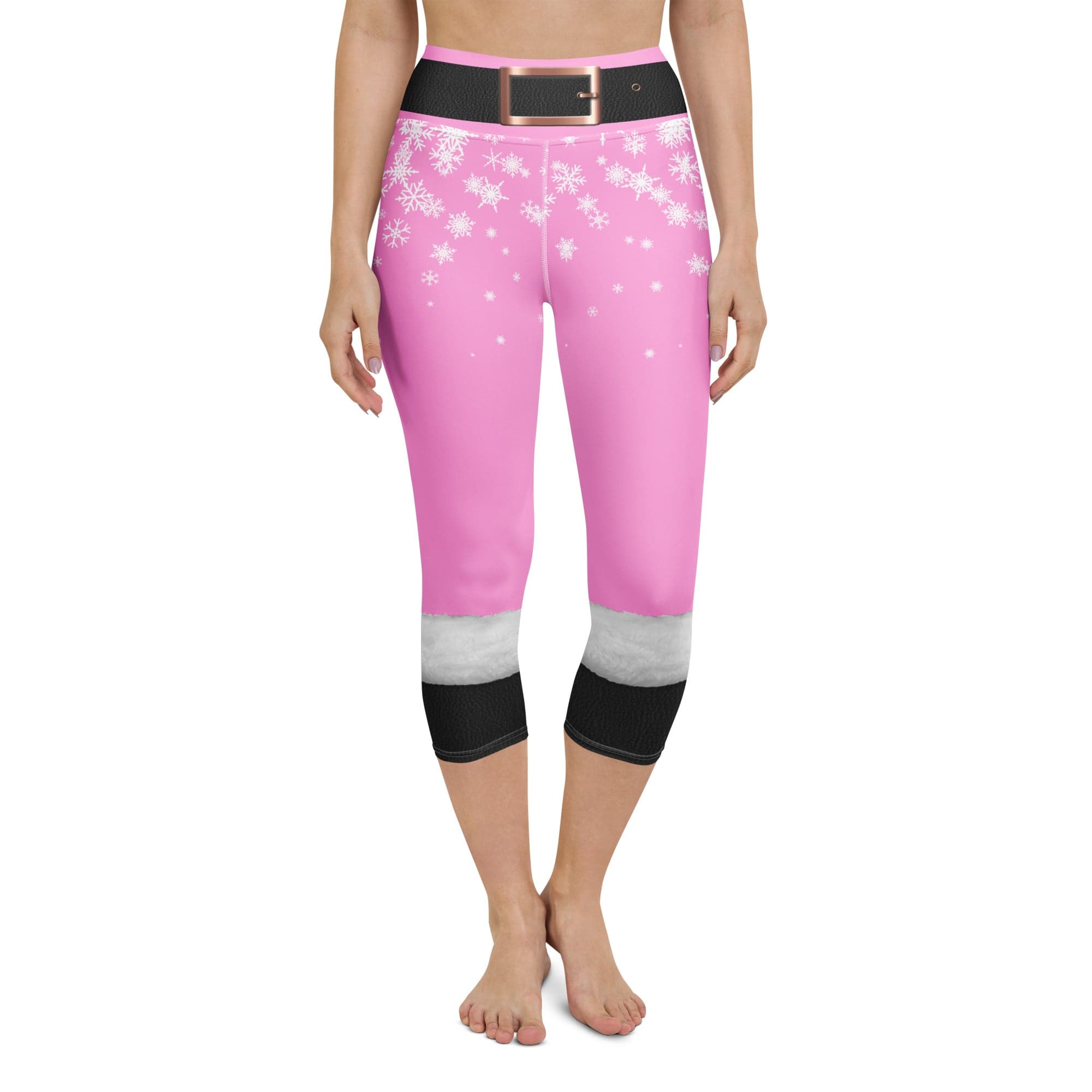 Baby Pink Santa Yoga Capris