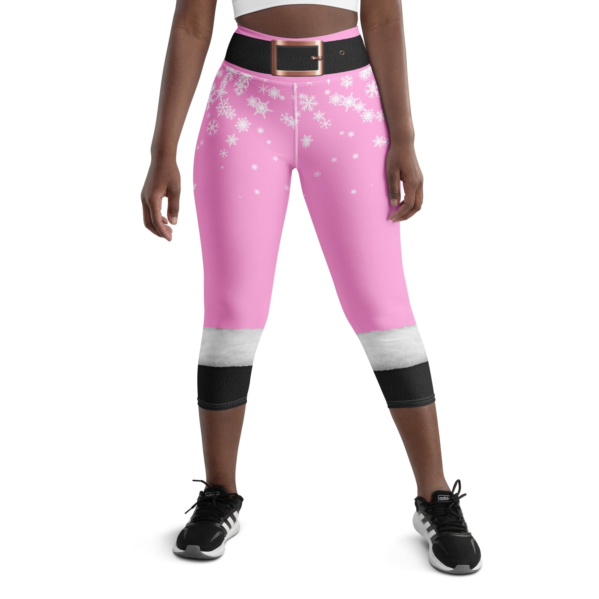 Baby Pink Santa Yoga Capris