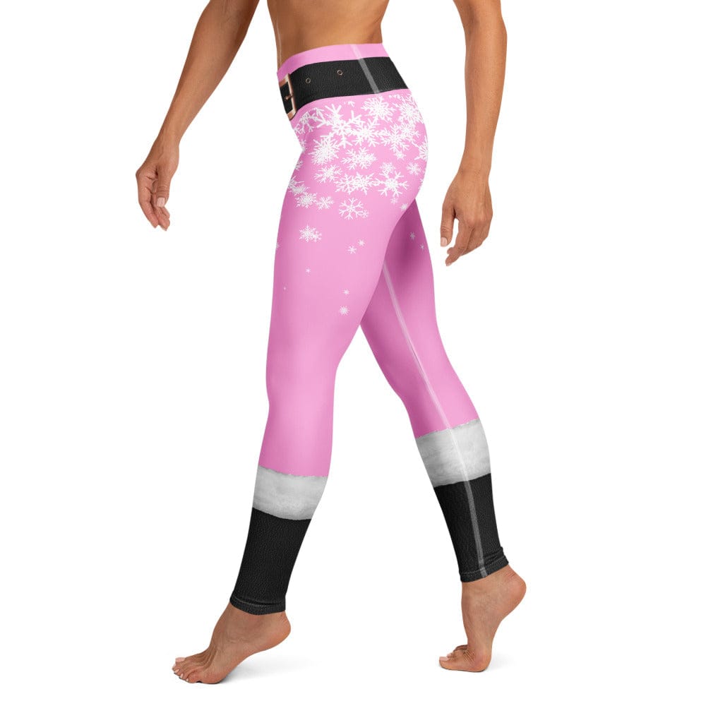 Baby Pink Santa Yoga Leggings