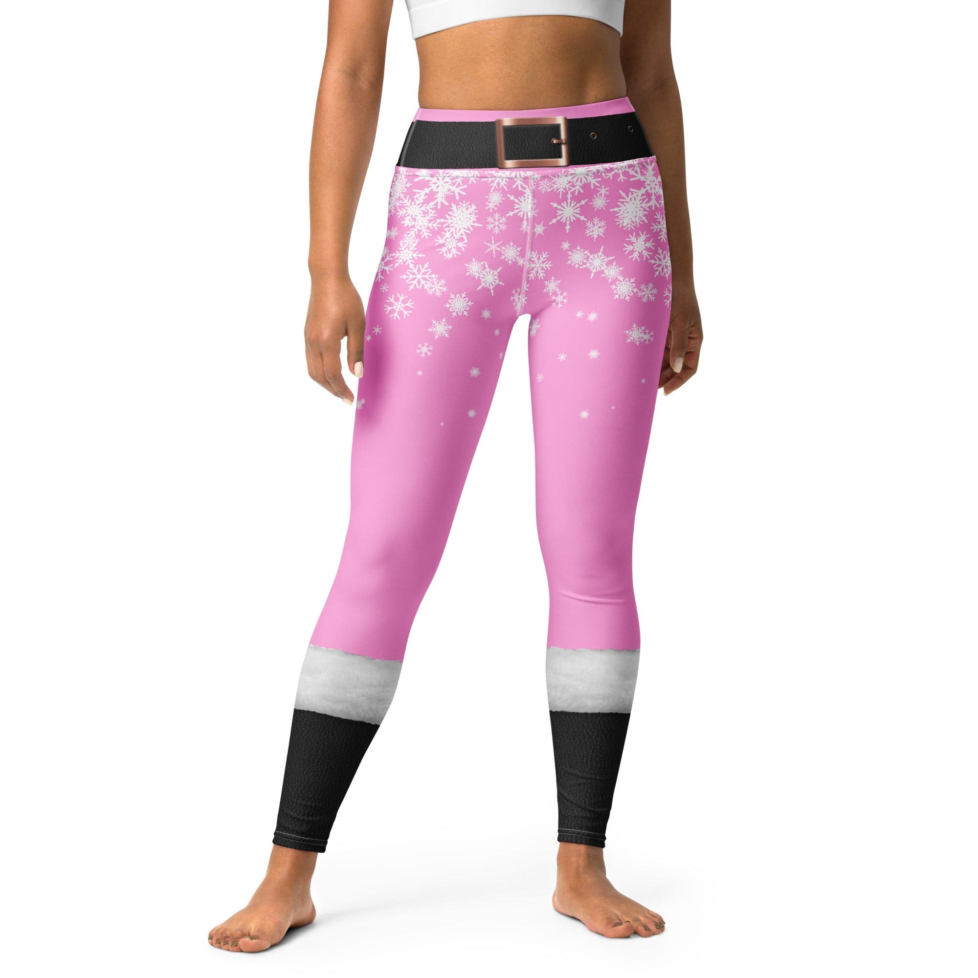 Baby Pink Santa Yoga Leggings