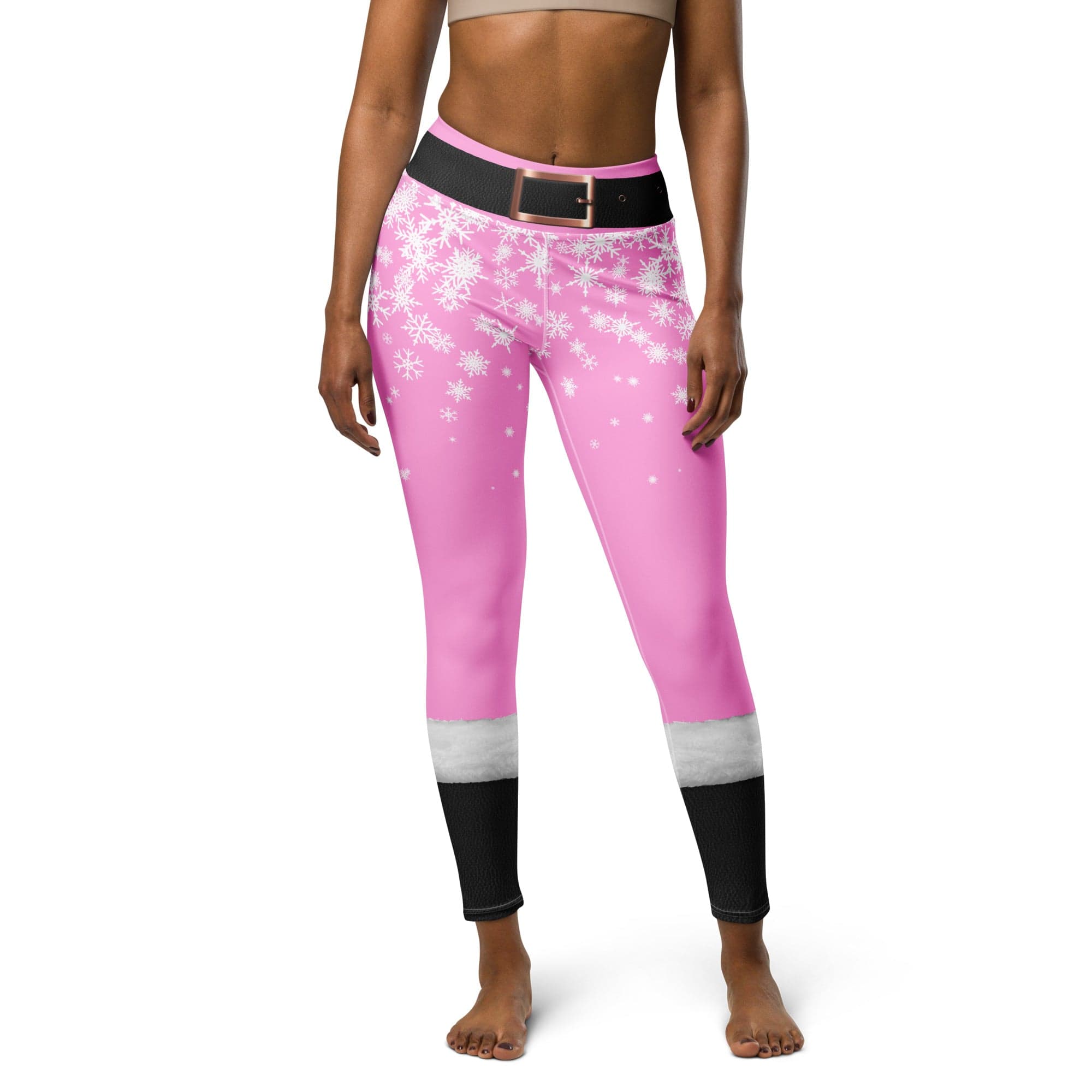 Baby Pink Santa Yoga Leggings
